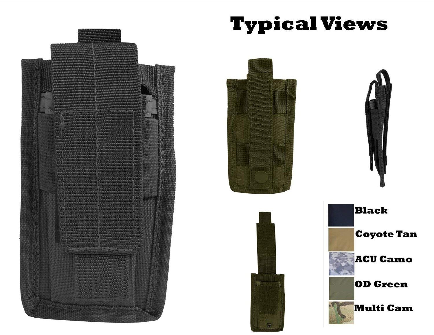 EXPLORER Tactical Velcro & MOLLE Single Pistol Magazine/Knife Pouch - Durable Military-Grade EDC Accessory for Hunting, Airsoft & Outdoor Adventures