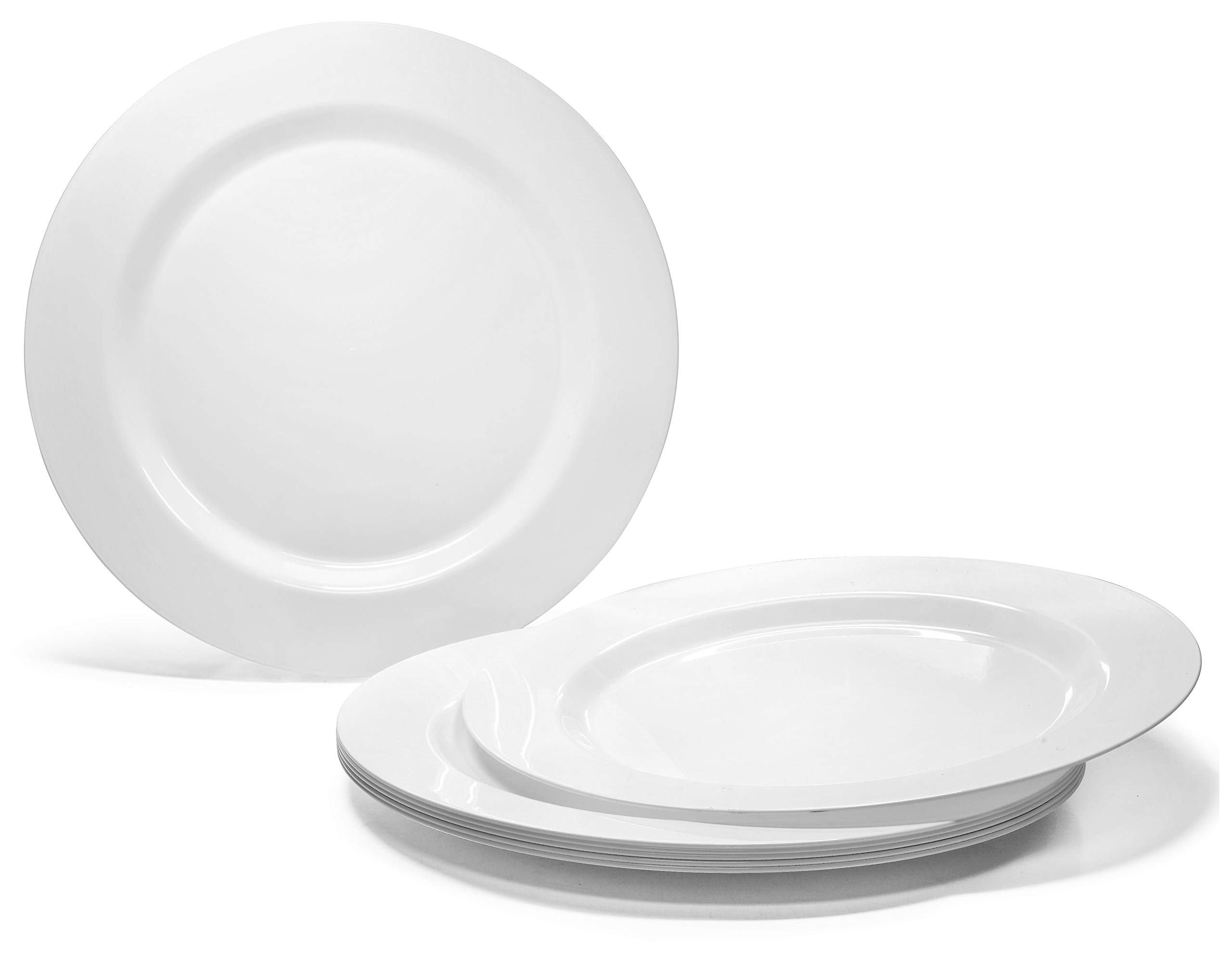 40-Pack Heavyweight Disposable Plastic Plates - 9'' White Luncheon Plates for Weddings, Parties & Events - Durable Elegant Dinnerware for Catering, BBQs & Special Occasions