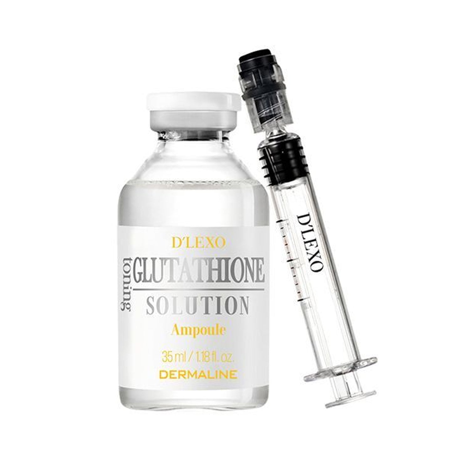 Dermaline D'lexo Glutathione Toning Solution Ampoule 35ml - Brightening & Hydrating Facial Serum for Glowing Skin | Korean Skincare for Dark Spots & Uneven Tone | Perfect for Night Routine & Daily Skincare Regimen
