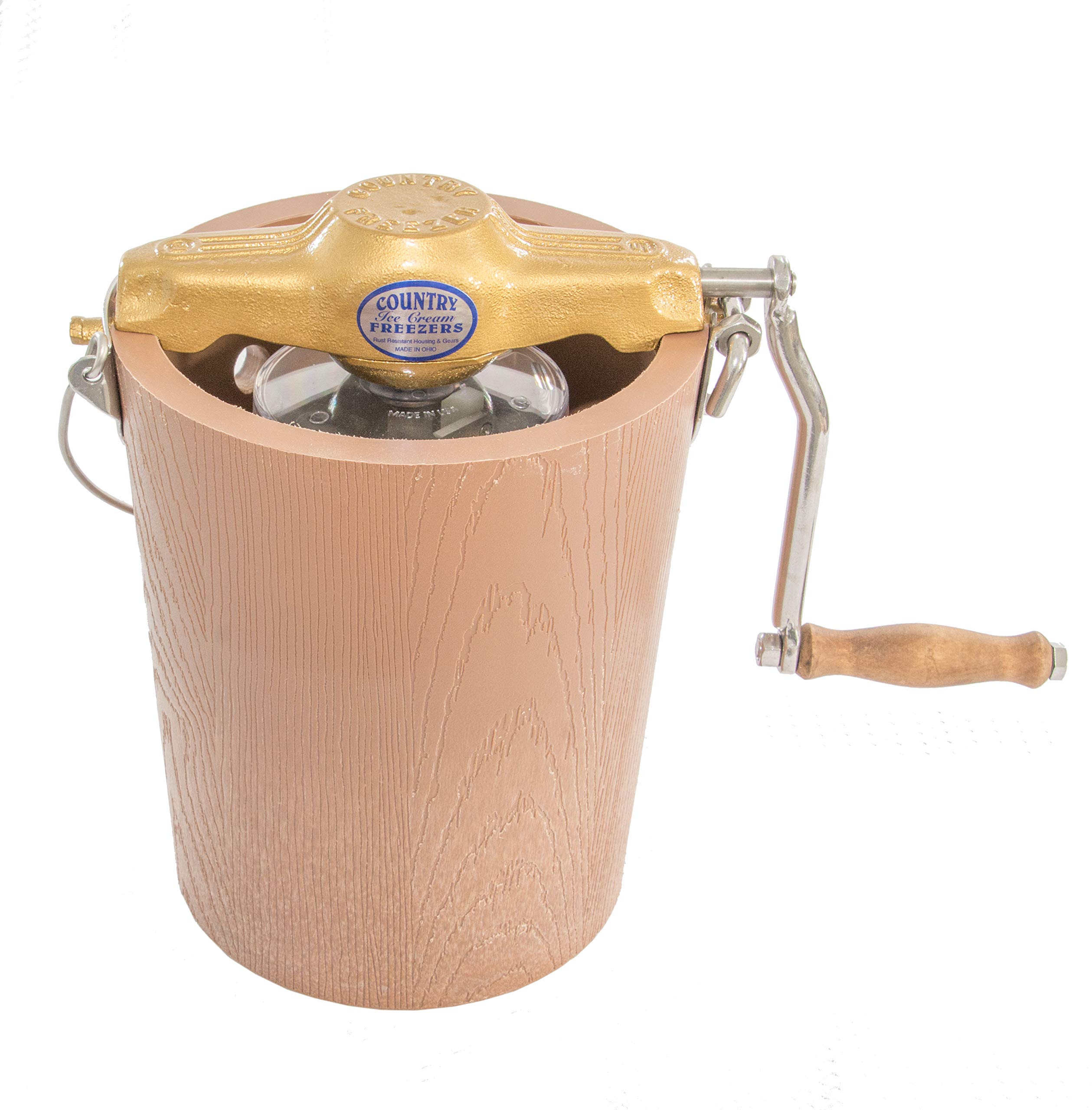 8 Quart Poly Insulated Hand Crank Ice Cream Maker with Stainless Steel Can - Perfect for Homemade Ice Cream, Parties & Outdoor Gatherings