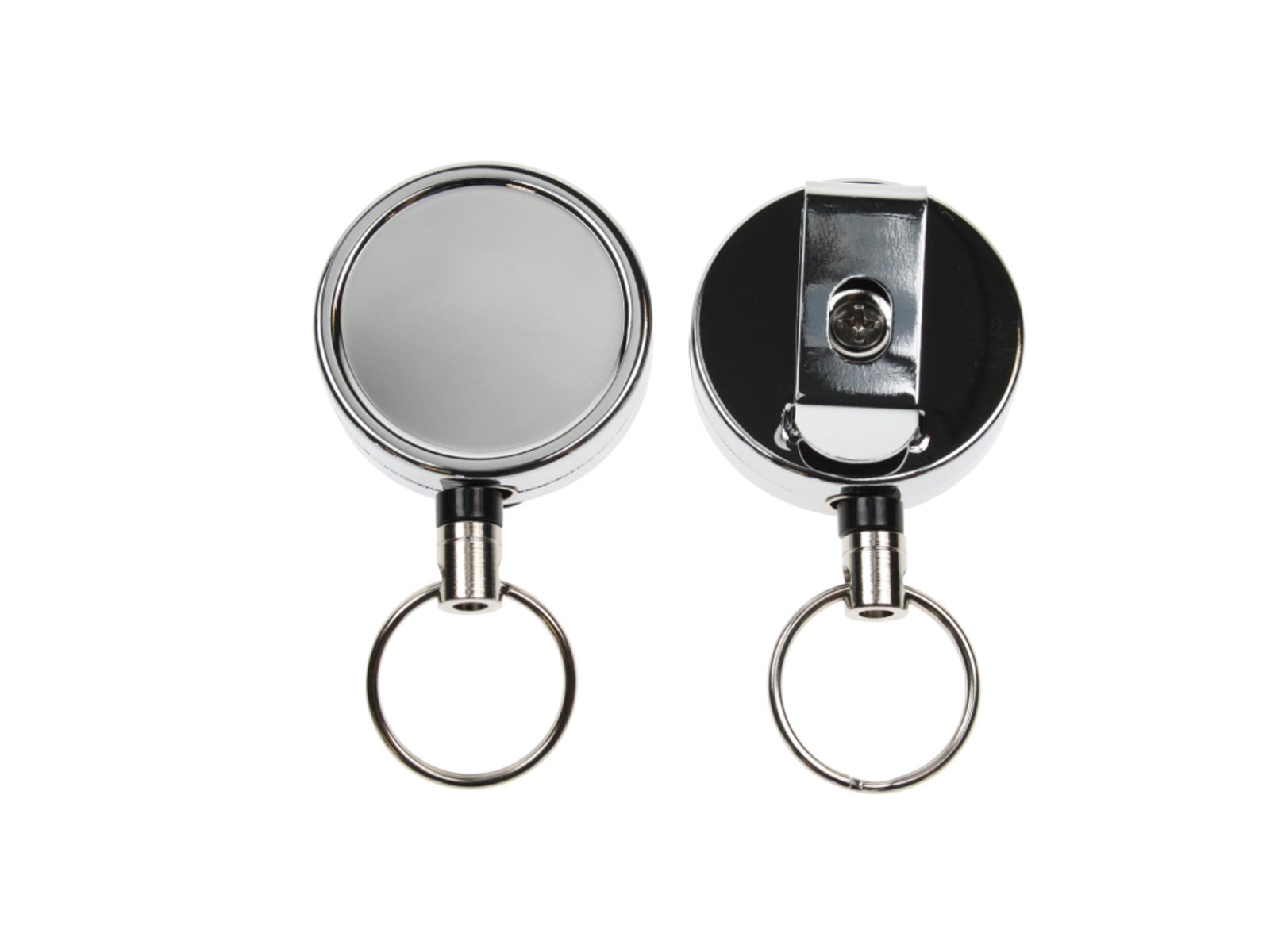 Heavy Duty Nylon Keychain Reel with ID Card Badge Holder - 50 Pack for Office, Security, Events & Construction Workers