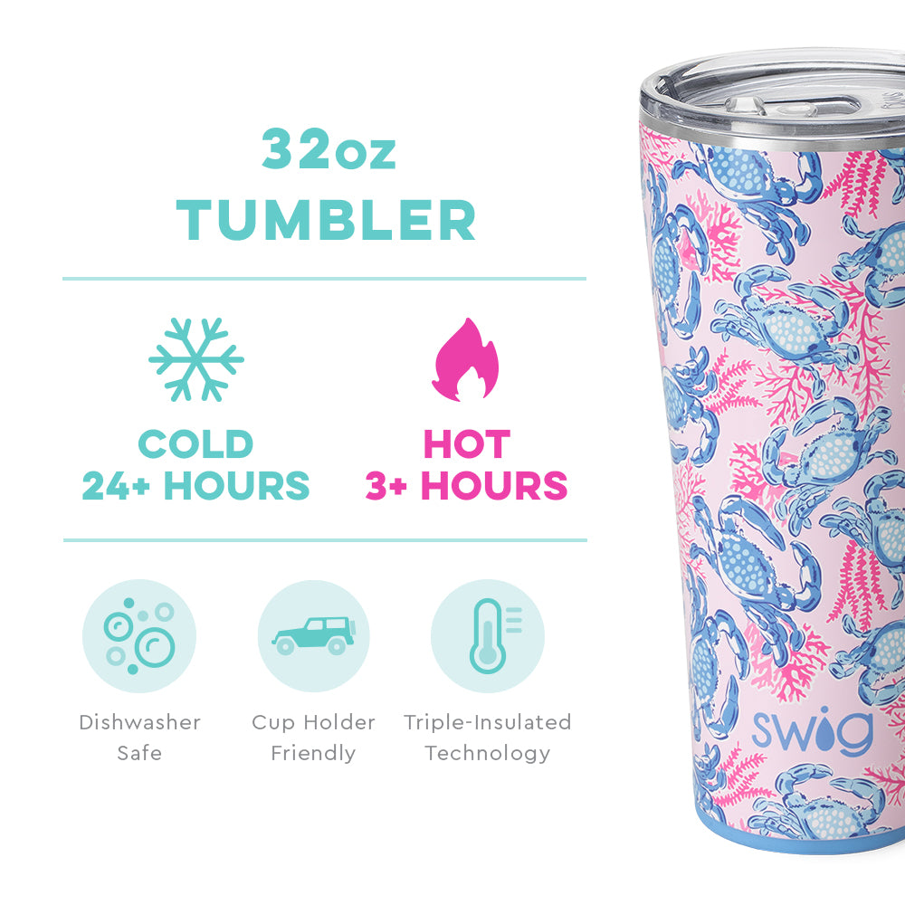 Swig Life 32oz Insulated Tumbler with Lid & Straw - Leakproof Stainless Steel Travel Mug for Hot & Cold Drinks - Perfect for Office, Gym, Hiking & Outdoor Adventures