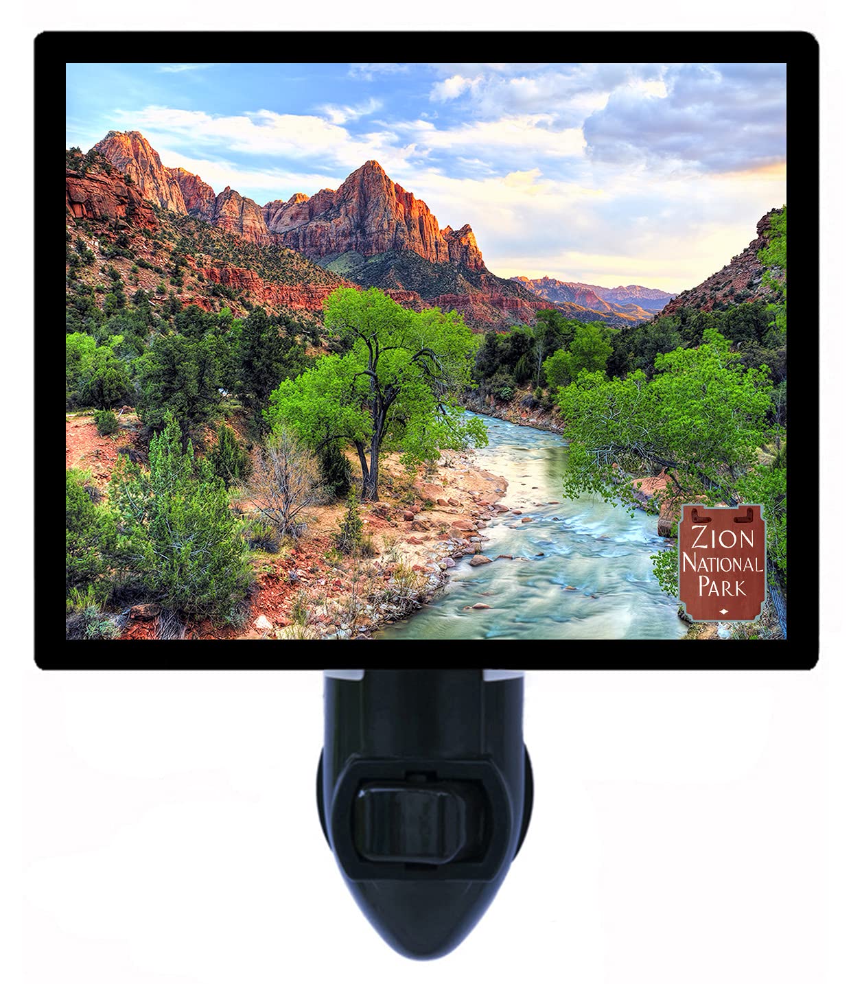Zion National Park Landscape Decorative Photo Night Light - Perfect for Bedroom, Nursery, and Home Decor