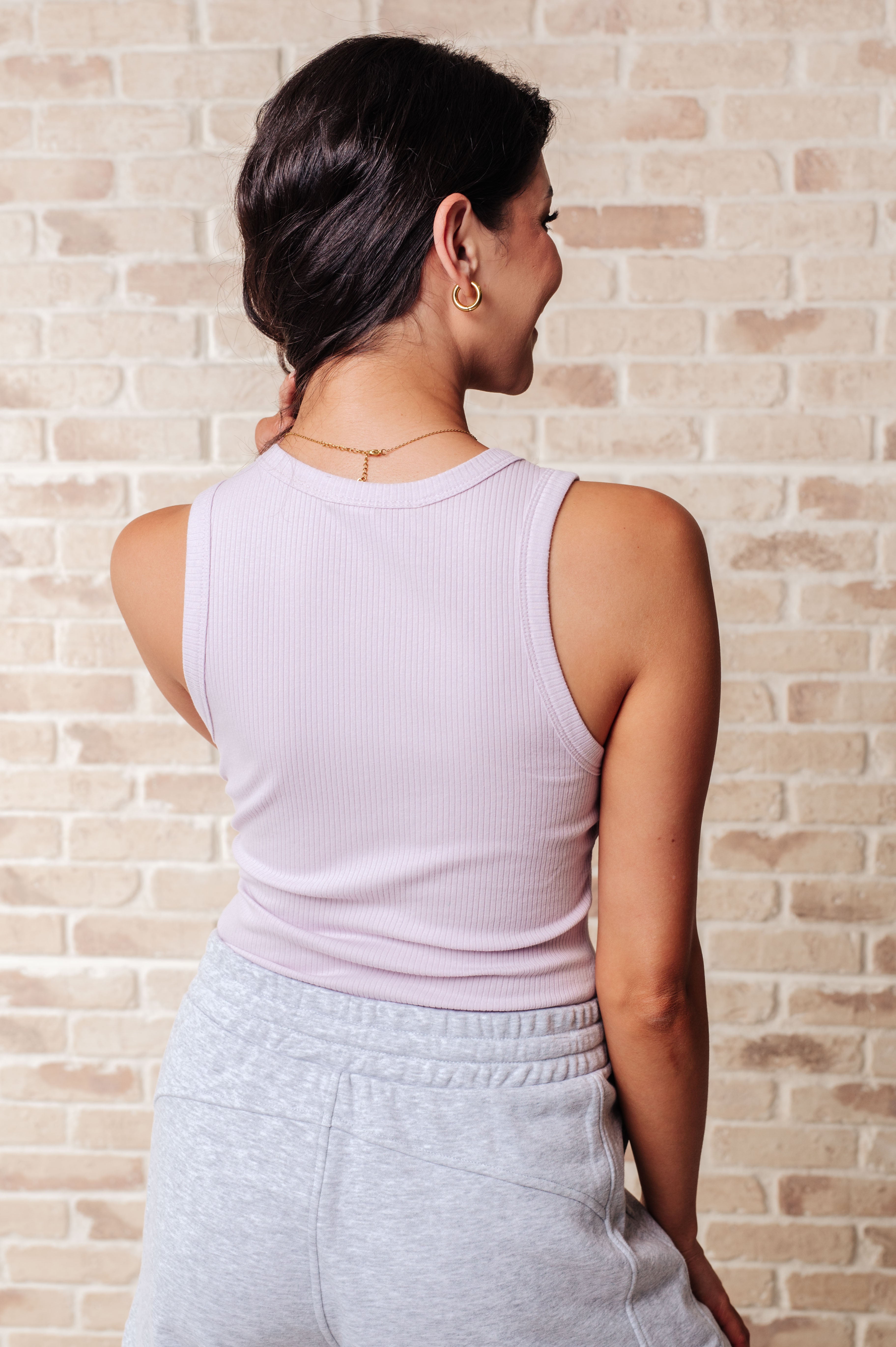 Give Me Something Real Lavender Bodysuit - Women's Comfortable Stretchy T-Shirt for Casual Wear & Layering