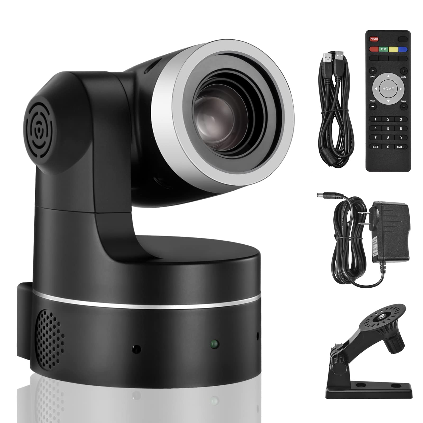 2MP Webcam with 10x Optical Zoom, USB PTZ Camera - Full HD 1080p Web Camera for PC/Mac, Compatible with Zoom/Skype/Teams - Perfect for Live Streaming, Video Conferencing, Online Classes, Church Services & Events (Black)