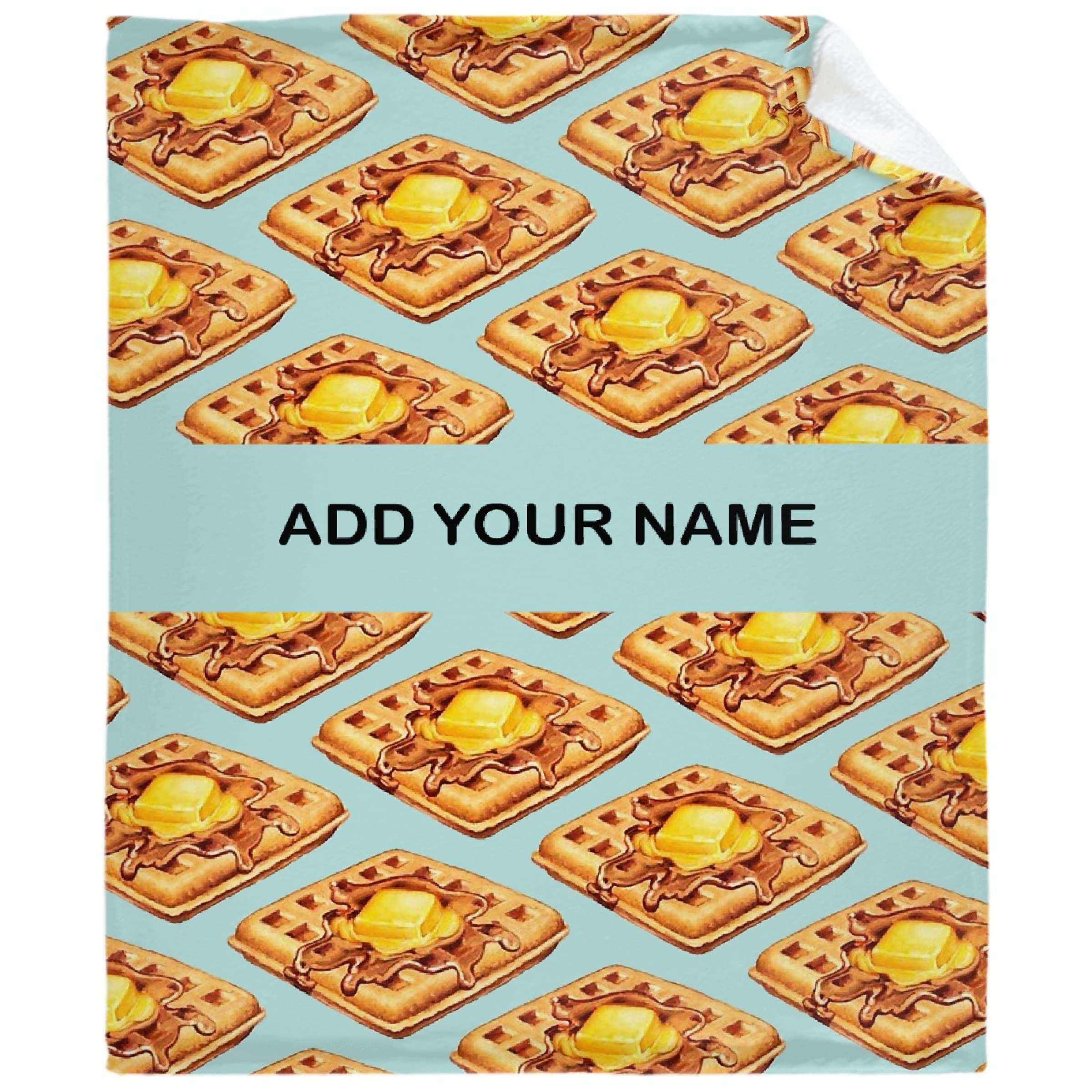 Anuruddha Personalized Waffle Blanket with Custom Name & Text - Lightweight Soft Throw for Bed, Couch, Gift for Waffle Lovers - Medium Size 60