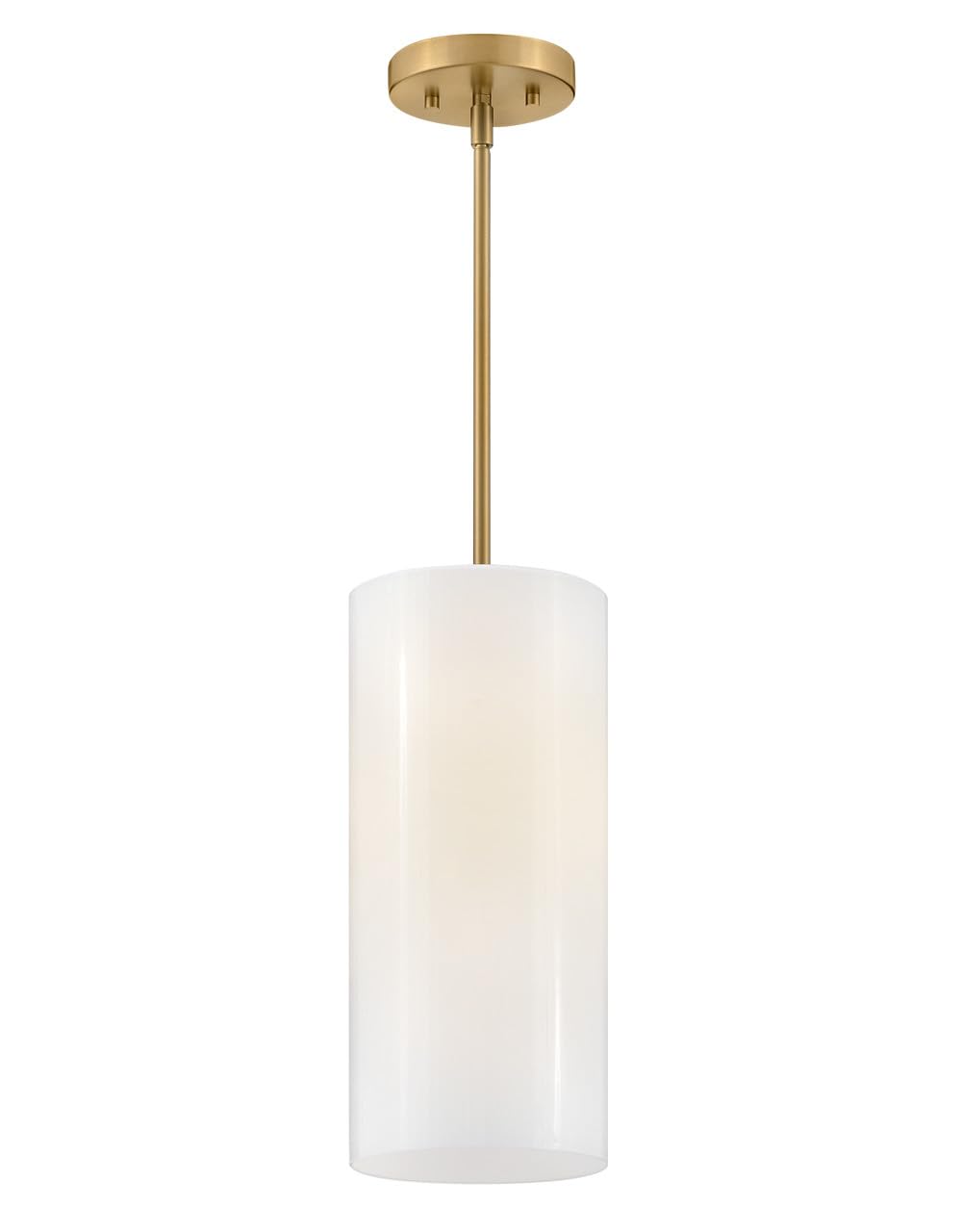 Sleek Lark Lane 83377LCB-CO Single Cylinder Pendant Light with Opal Glass Shade & Lacquered Brass Finish – Perfect for Kitchen Island, Dining Room, or Entryway Lighting