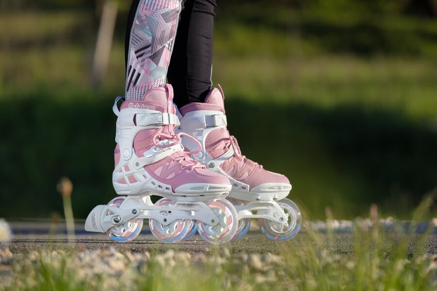 PS Phuzion Argon 100 Women's Inline Skates - Size 10.0 (42) - Rose Pink - Comfortable Fitness & Recreational Skating for Outdoor & Indoor Use