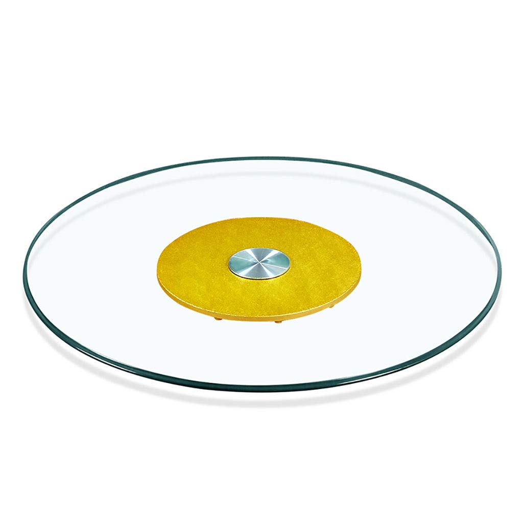 28-40 Inch Tempered Glass Lazy Susan Rotating Tray - Round Aluminum Table Top Server for Dining Table | Perfect for Family Dinners, Birthday Parties & Entertaining Guests