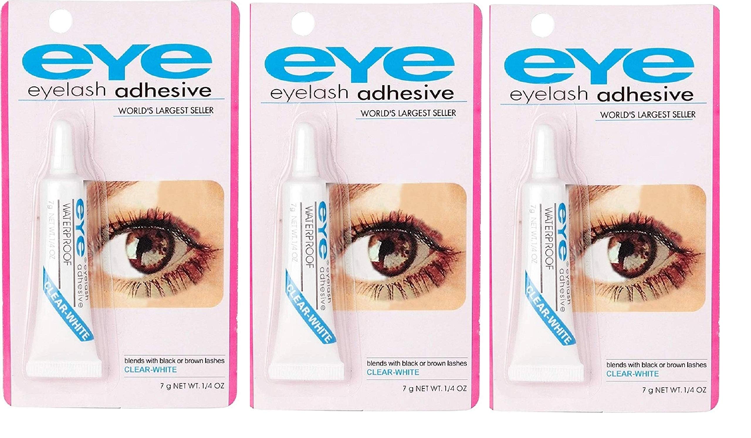 ClubBeauty Clear Tone Waterproof False Eyelash Glue - Long Lasting Adhesive for Eyelash Extensions & Makeup - Hypoallergenic, Strong Hold - Set of 3 (Perfect for Weddings, Parties & Daily Wear)