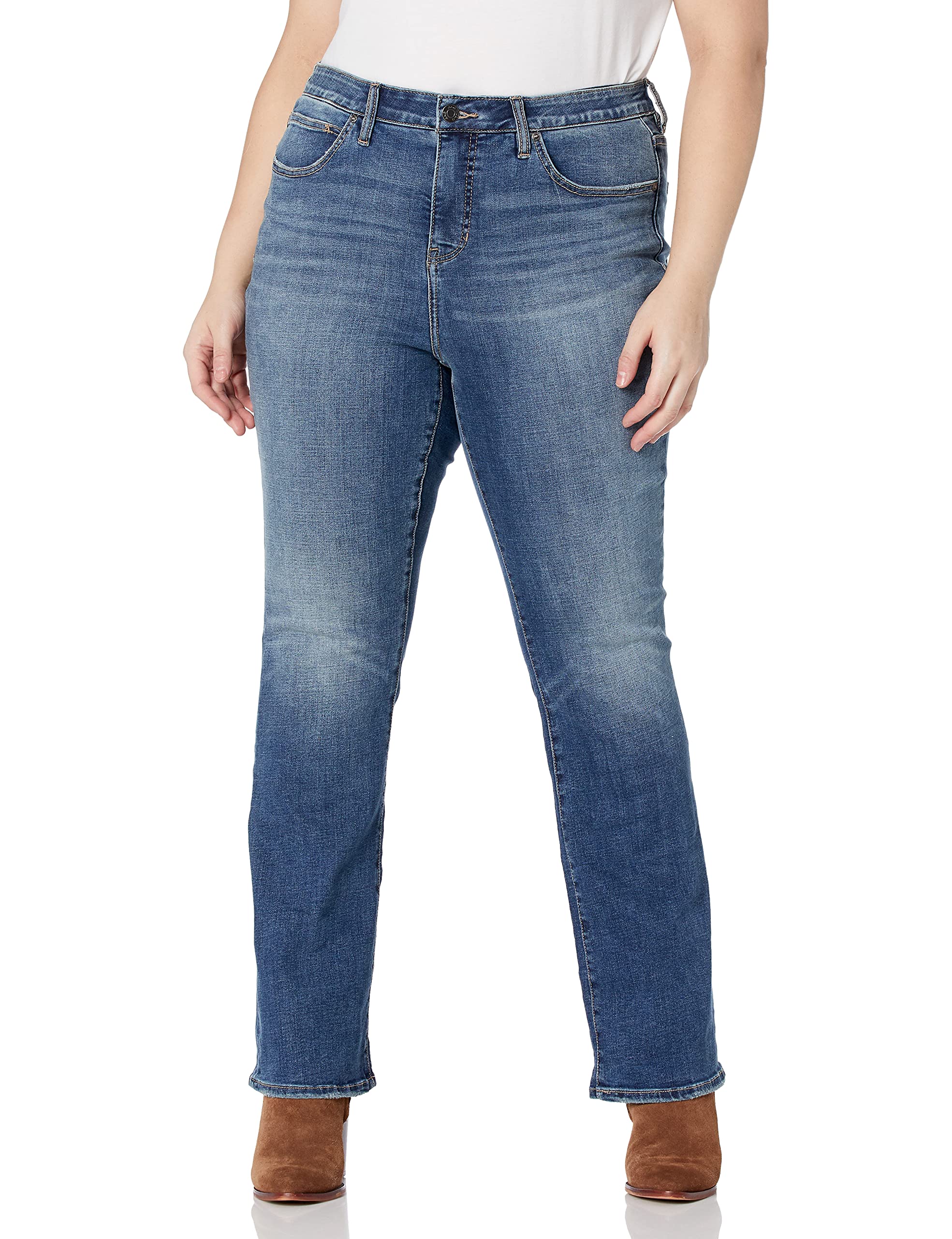 **Jag Jeans Women's Plus Size Eloise Mid Rise Bootcut Jeans – Comfortable Stretch Denim Pants for Casual & Work Wear**