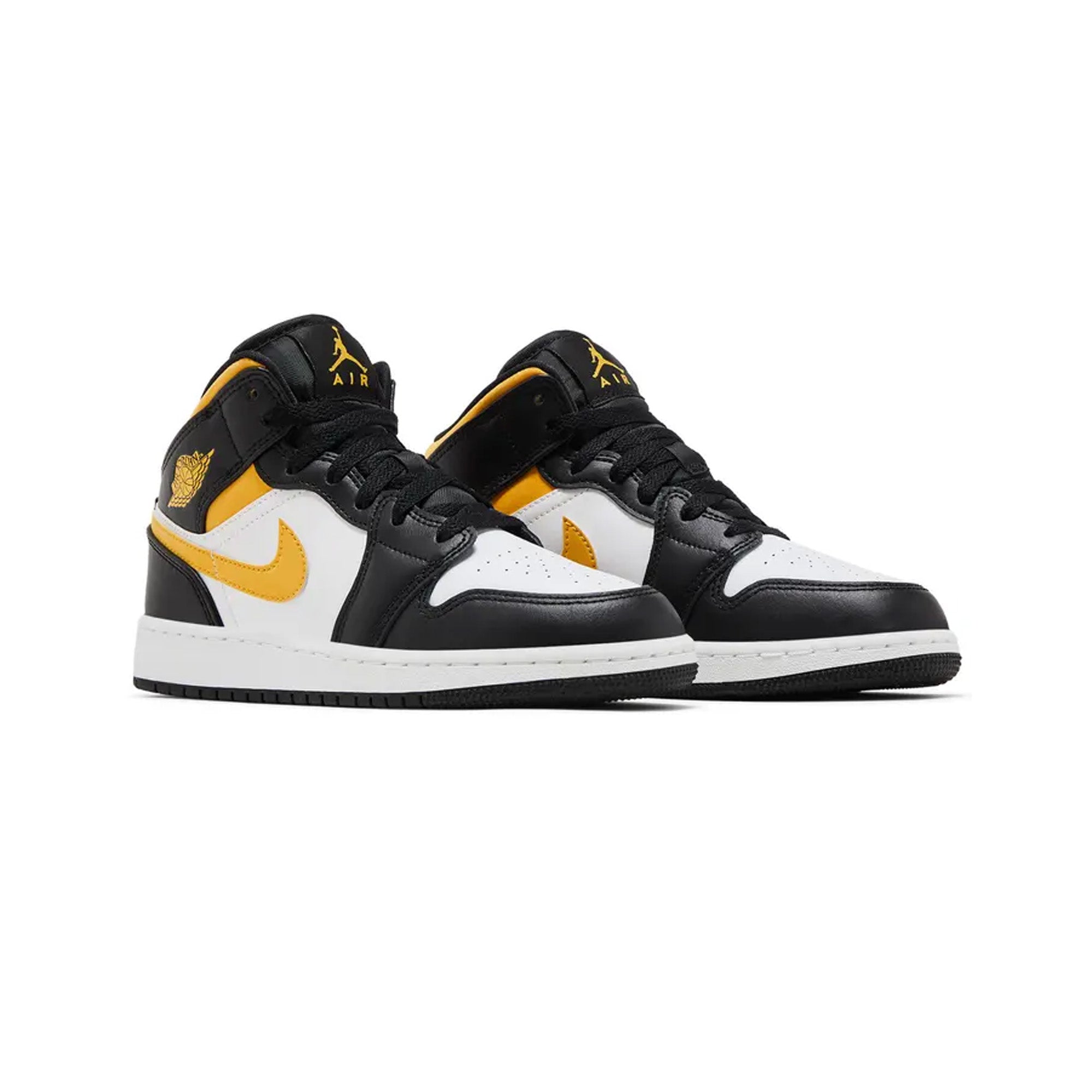 Air Jordan 1 Mid 'Pollen Black' GS Sneakers - Kids Basketball Shoes for Boys & Girls - Perfect for School, Sports & Casual Wear