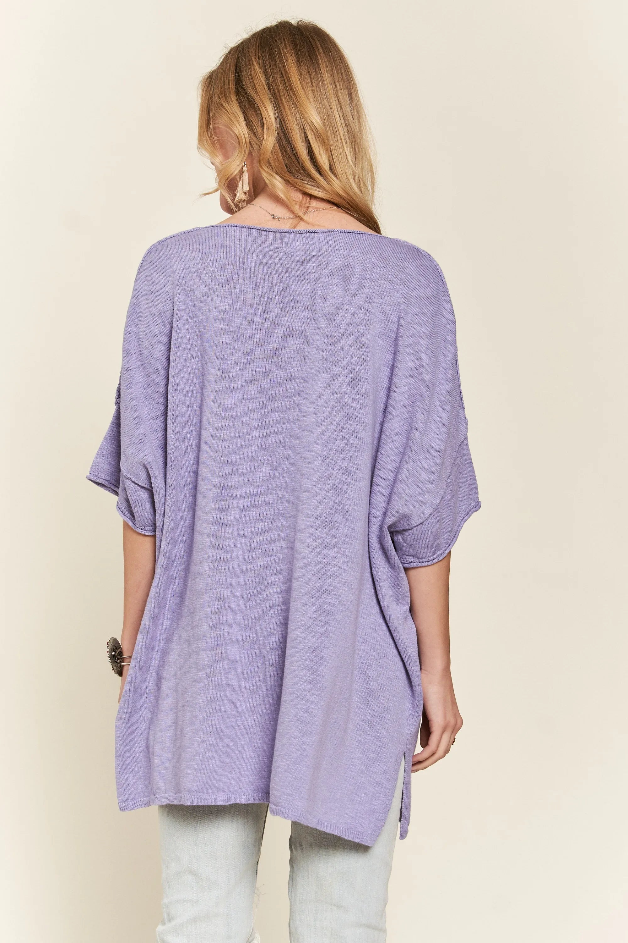 ADORA Women's Drop Shoulder Loose Fit Knit Tunic Top - Casual Long Sleeve Blouse for Fall & Winter, Perfect for Office, Date Night and Weekend Outfits