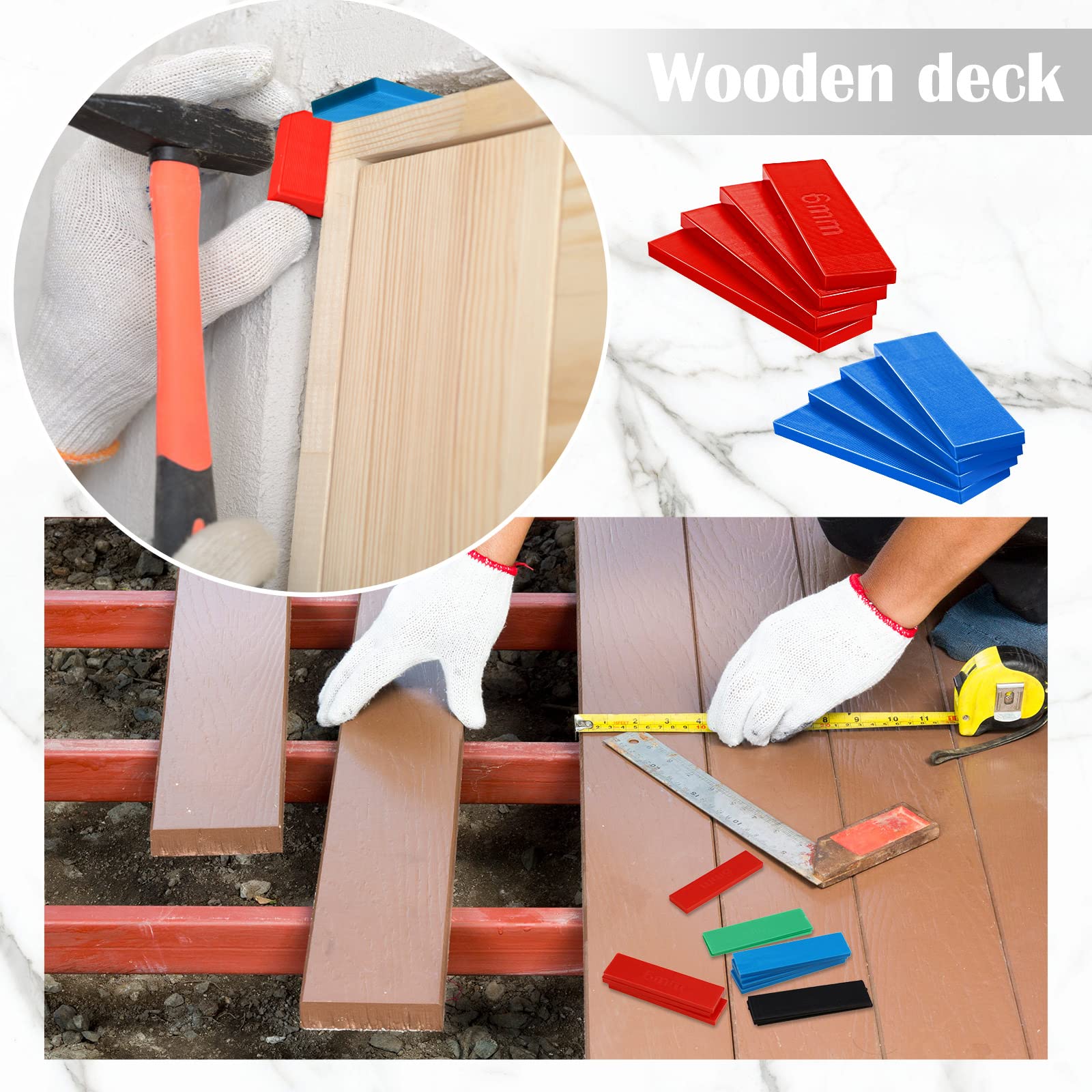 300 Pcs Plastic Flat Shims for Leveling - 3/64