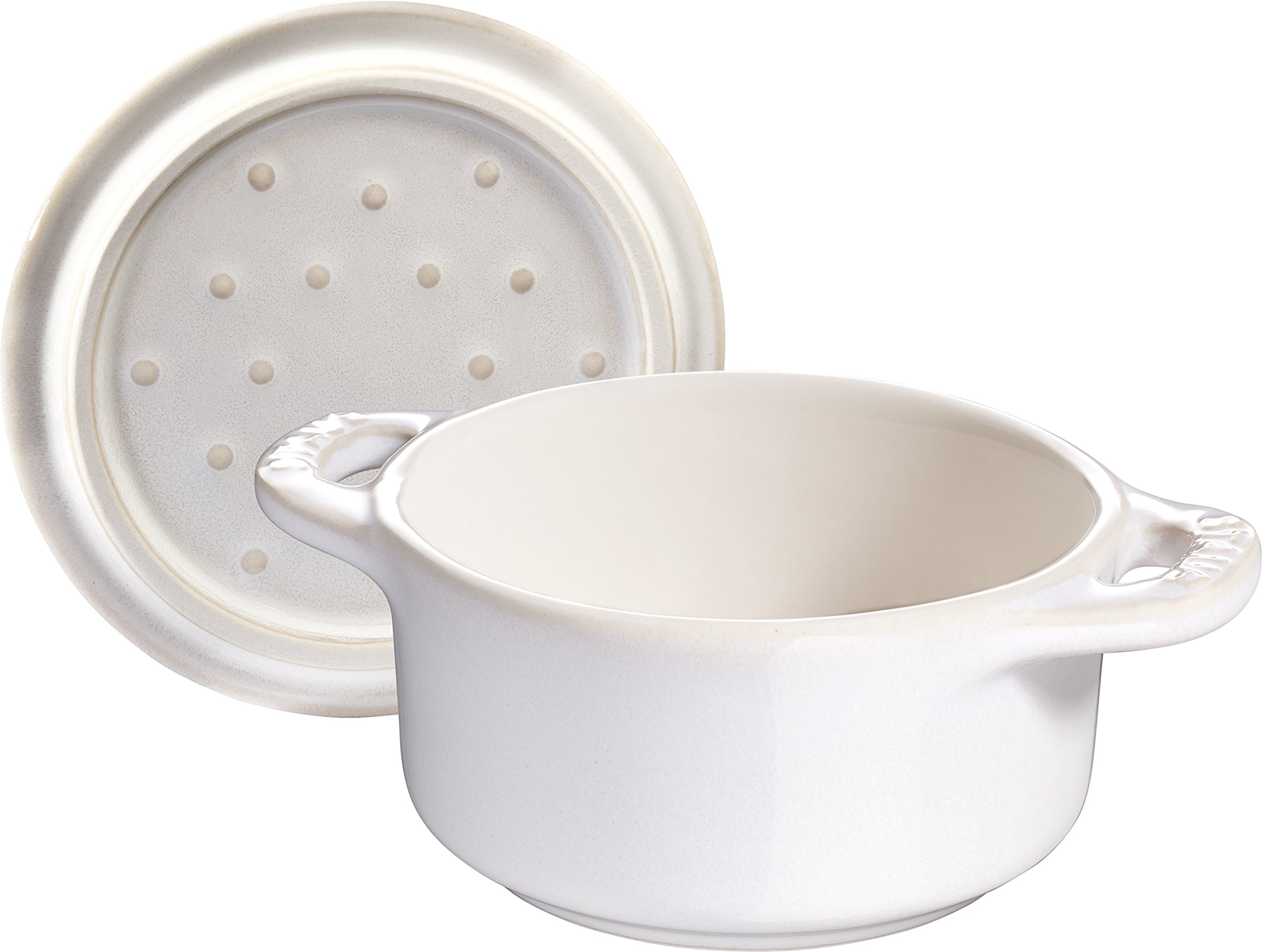 STAUB Mini Cocotte Ceramic Dutch Oven - 12 oz Round Enameled Cast Iron Pot with Lid - Perfect for Baking, Serving, and Storing Individual Desserts, Soups & Side Dishes