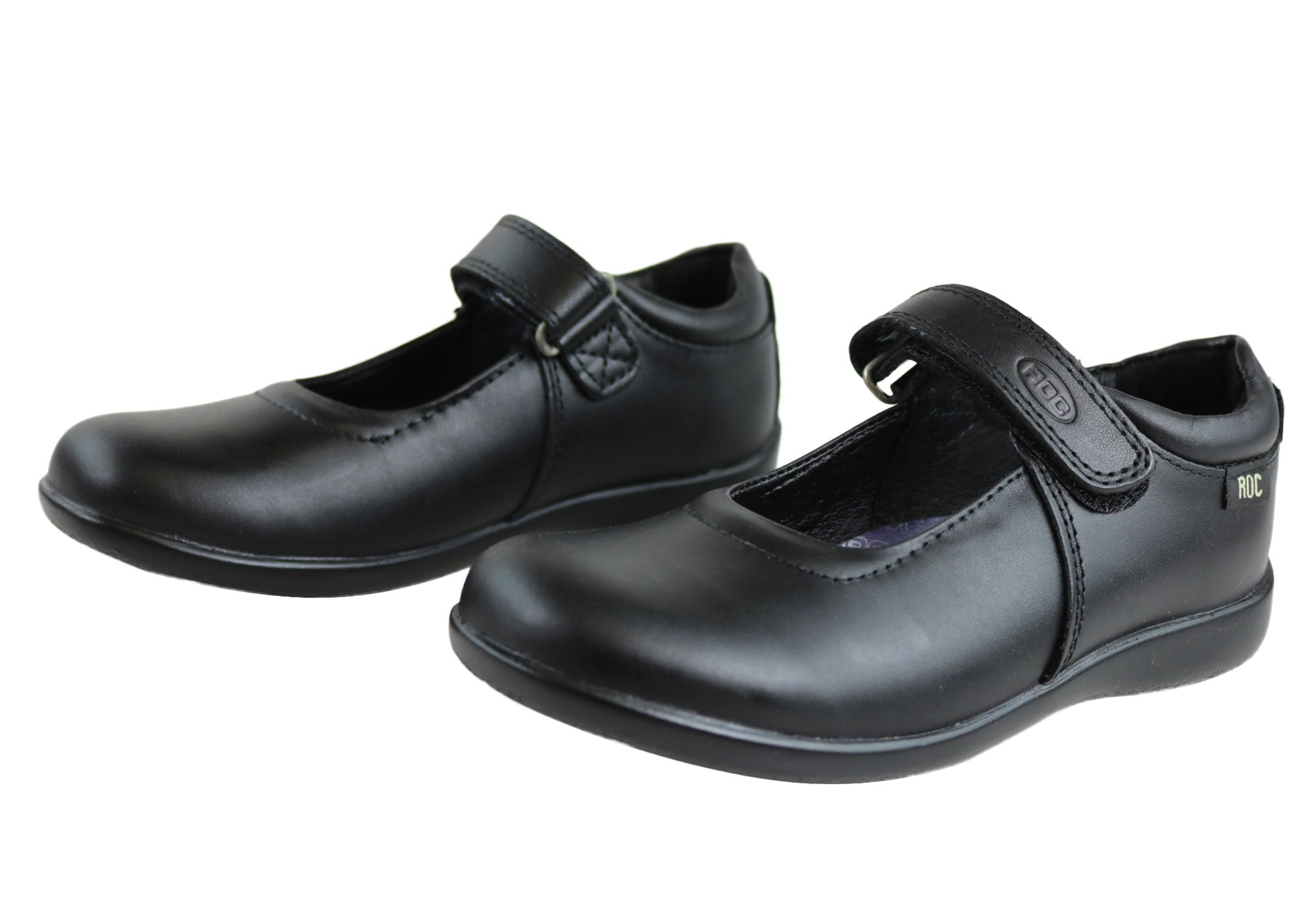 Roc Juliette Junior Girls Comfortable Leather Mary Jane School Shoes - Classic Black Dress Shoes for School, Church & Special Occasions