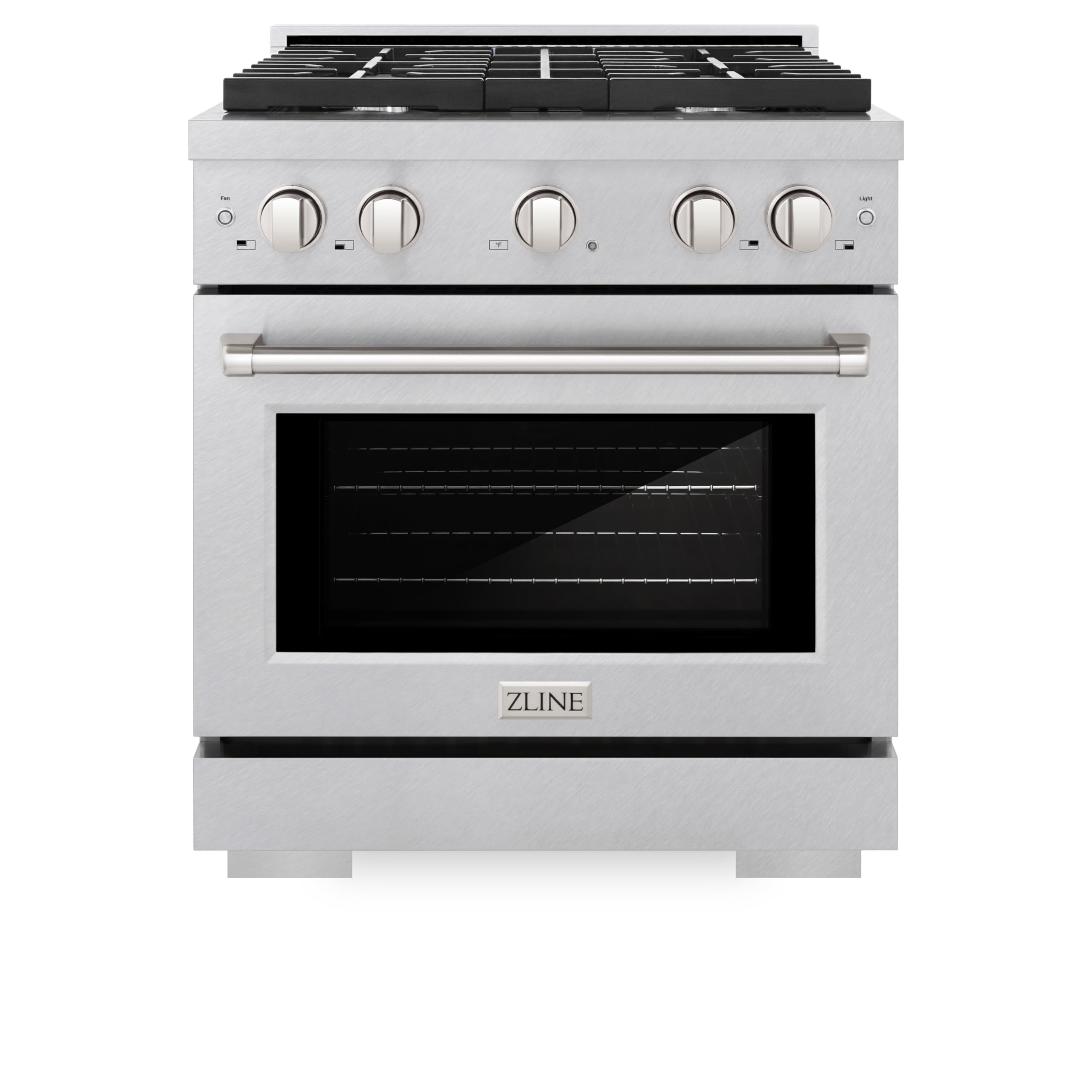 ZLINE 30-inch 4.2 cu. ft. Paramount Gas Range with 4 Burner Cooktop & Convection Gas Oven - DuraSnow Stainless Steel (SGRS-30) | Professional Kitchen Appliance for Home Chefs & Cooking Enthusiasts