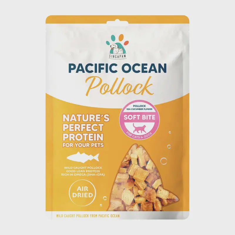 Premium Air-Dried Pacific Ocean Pollock & Sea Cucumber Cat & Dog Treats - 70g All-Natural Soft Bite Snacks for Pets - Perfect for Training, Rewards & Digestive Health Support