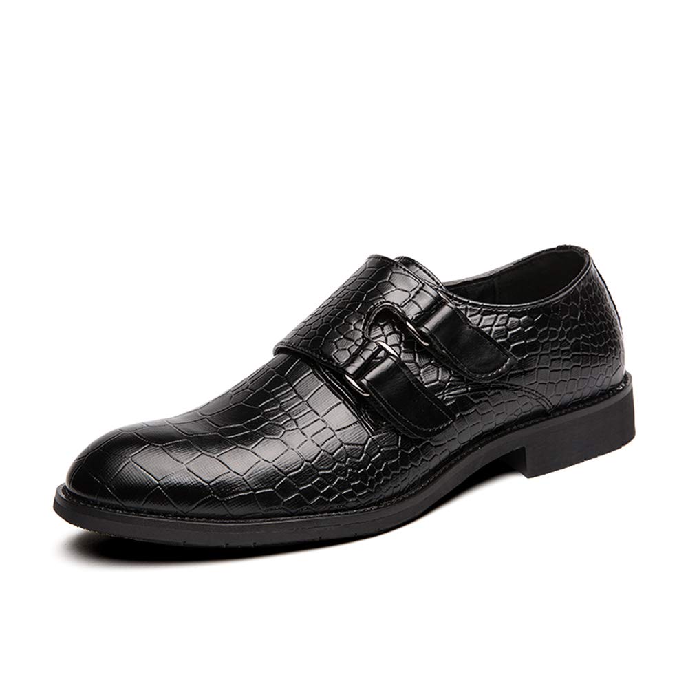 Men's Velcro Loafers - Classic Leather Slip-On Shoes for Wedding & Party