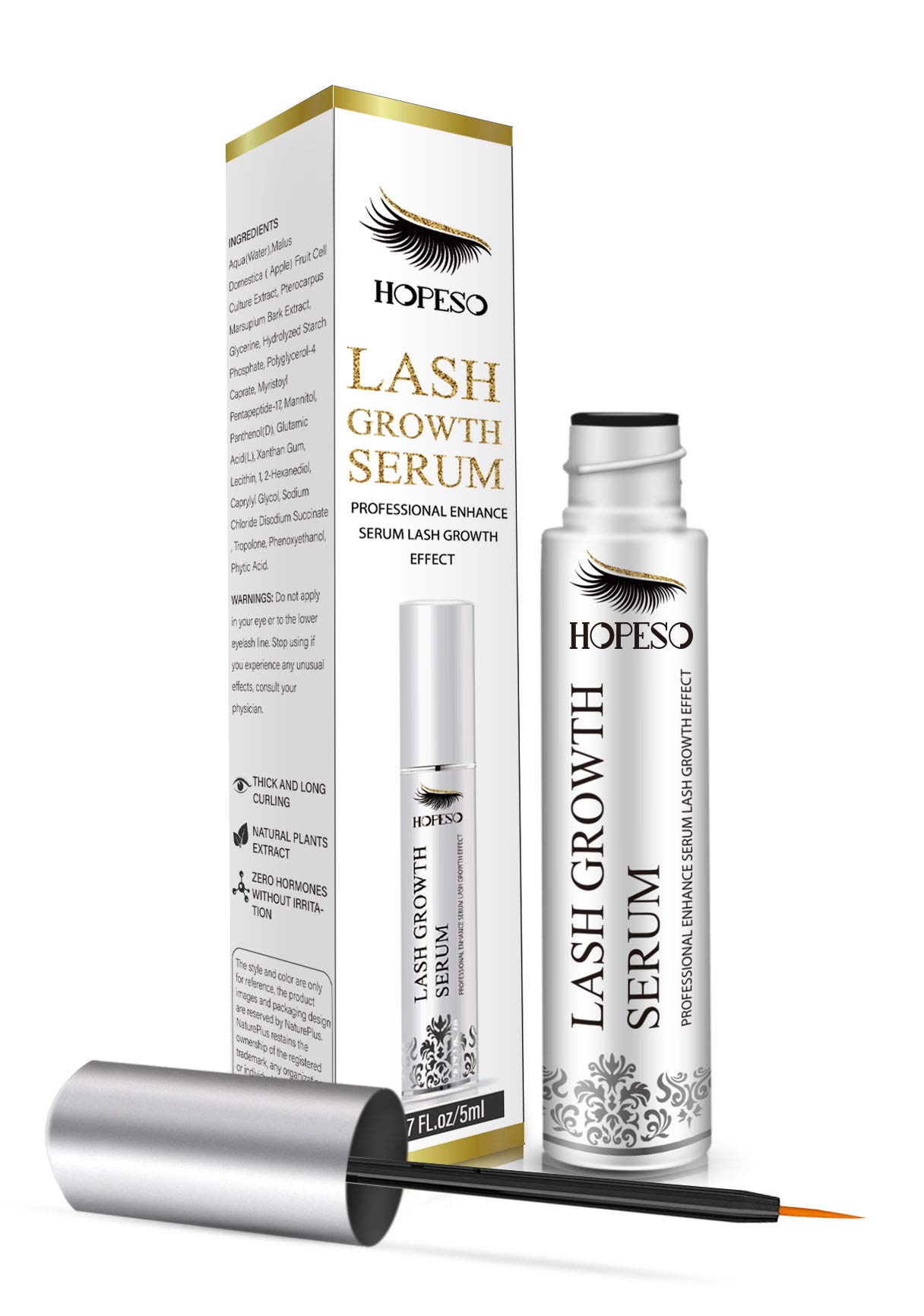 Natural Eyelash & Eyebrow Growth Serum - 5ml | Lengthen & Thicken Lashes & Brows Fast | Vegan, Cruelty-Free Lash Enhancer for Daily Use | Perfect for Special Occasions & Everyday Beauty Routine