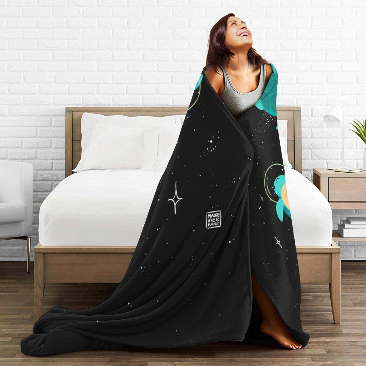 Space Turtles Fleece Blanket - Super Soft Lightweight 120