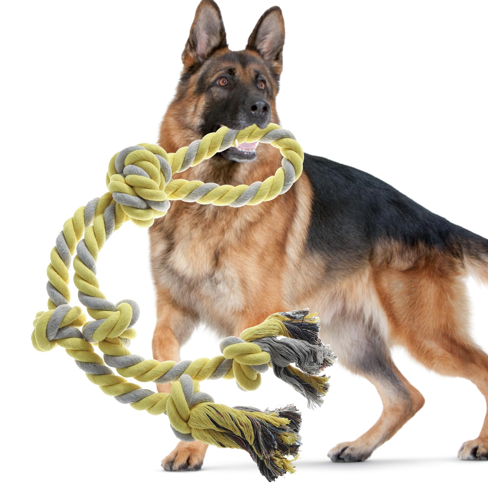 **Durable Heavy Duty Rope Toy for Large & Medium Dogs – Indestructible Chew Toy for Aggressive Chewers, Tug of War & Teeth Cleaning – Perfect for Playtime & Training (Cotton Rope, Tough & Safe)**    *(Use Case: Great for interactive play, dental health, and satisfying your dog's natural chewing instincts!)*