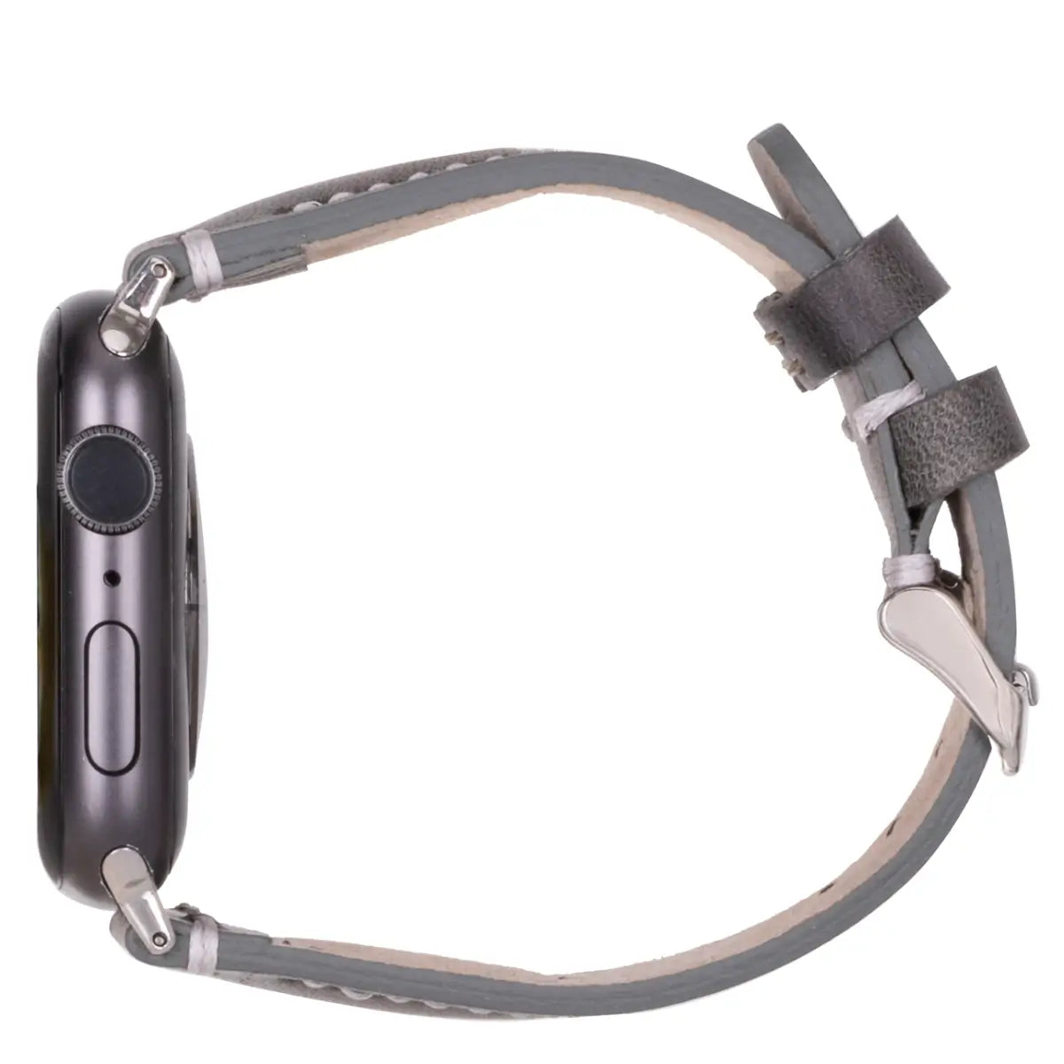 Premium Burnished Gray Leather Sport Band for Apple Watch – Durable & Stylish for Workouts, Running & Everyday Wear (Avila Design)