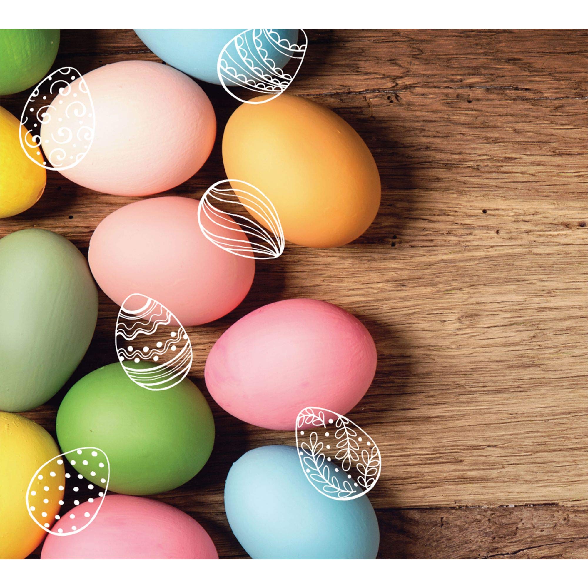 7' x 8' Split Car Garage Door Easter Eggs Banner - Colorful Holiday Decoration for Easter Party, Home Decor, and Outdoor Festive Celebration