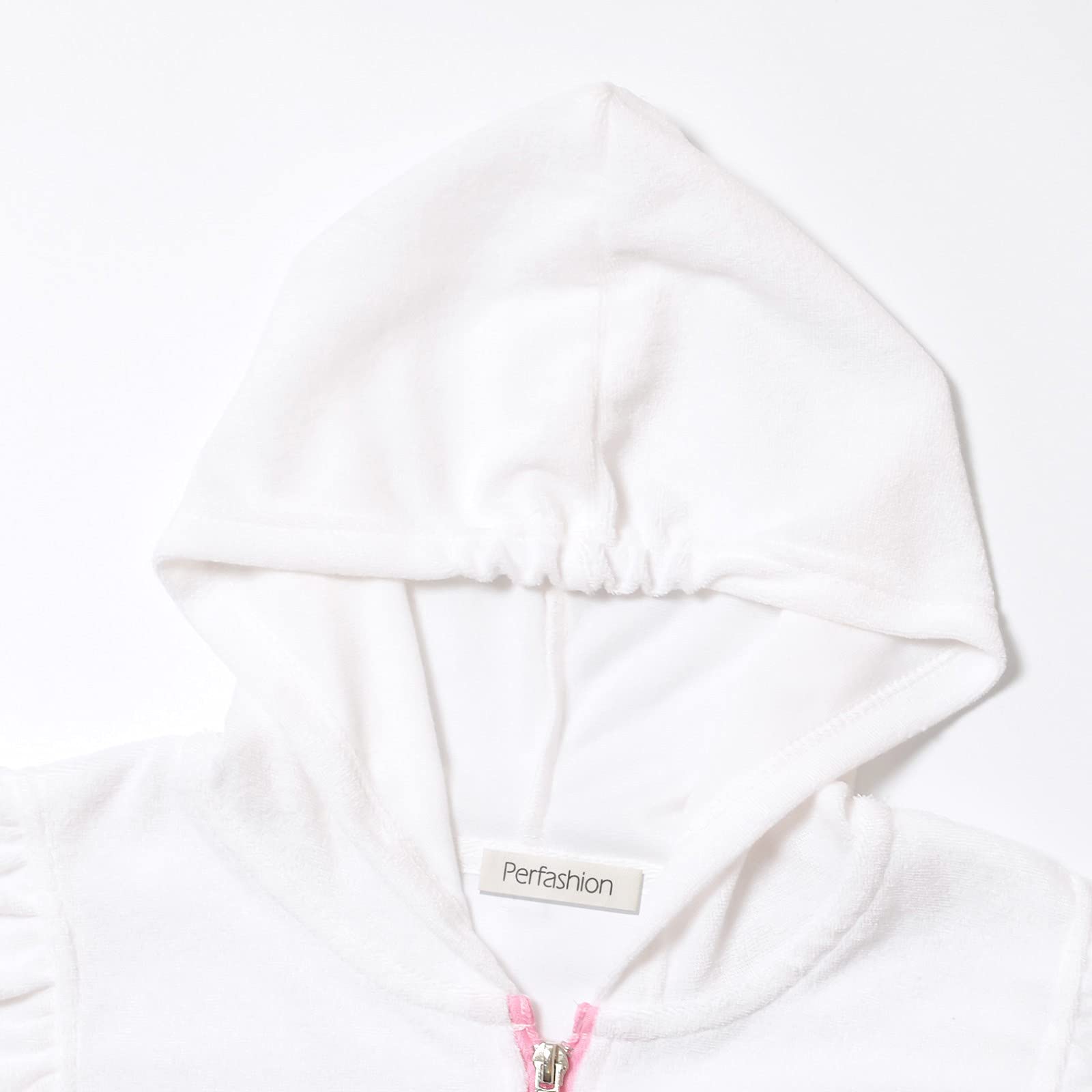 Perfashion Girls' Terry Hooded Zip-Up Swim Cover Up - Soft & Comfortable Beachwear for Kids - Perfect for Pool, Beach & Summer Outings