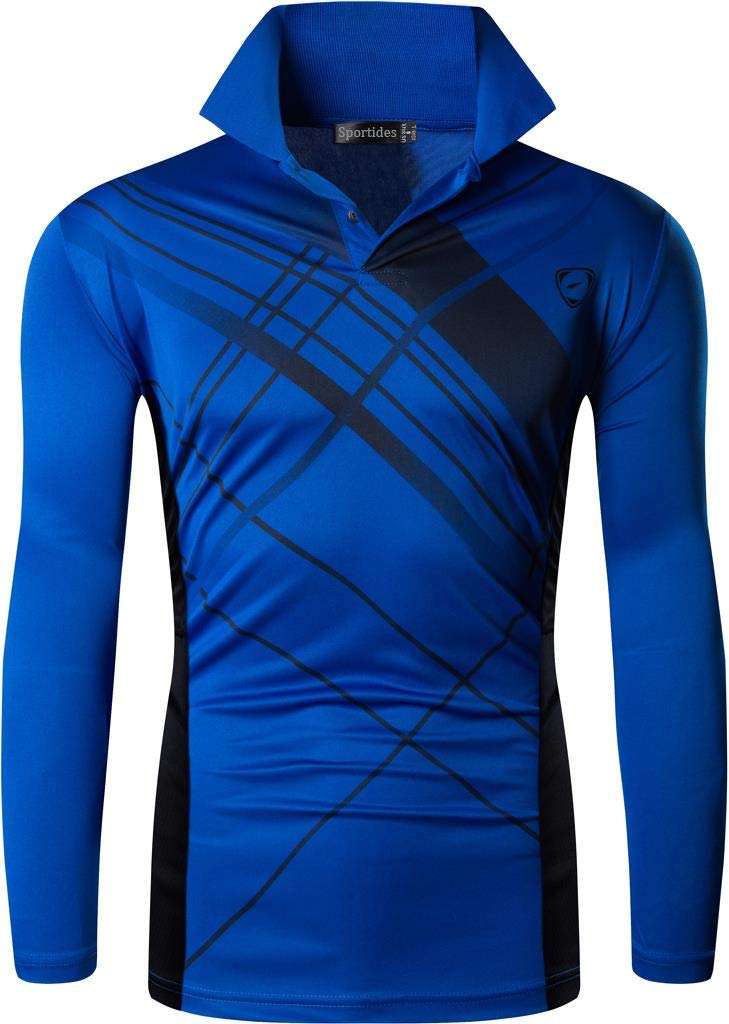 Men's Performance Polo Shirt - Long Sleeve Athletic Golf Tennis Bowling Shirt - Breathable Moisture-Wicking Fabric for Sports & Casual Wear - LA287