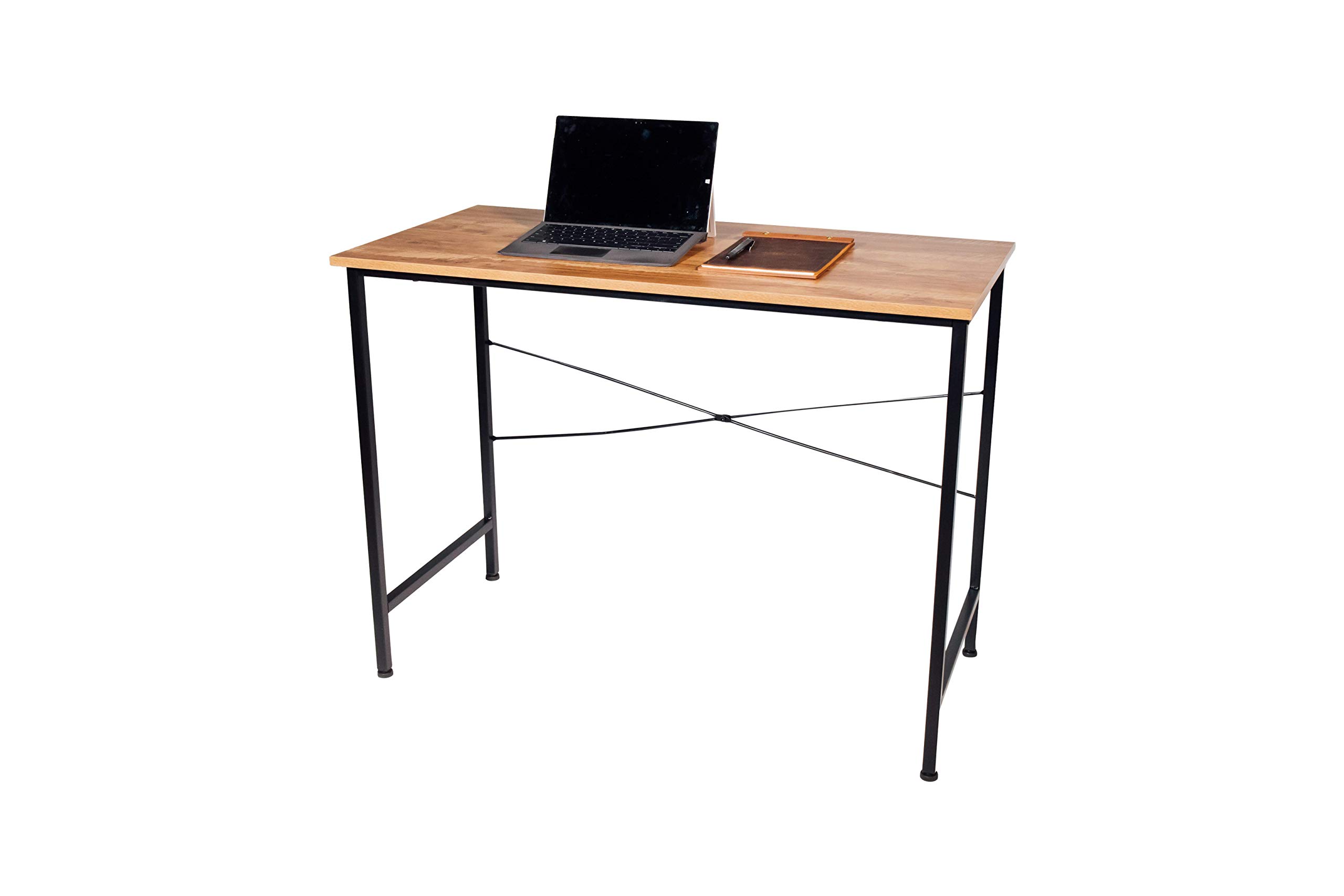 OneSpace Bellamy Classic Oak Computer Desk - Modern Home Office Desk for Work & Study, Durable Wooden Writing Table with Spacious Work Surface, Perfect for Small Spaces & Remote Work