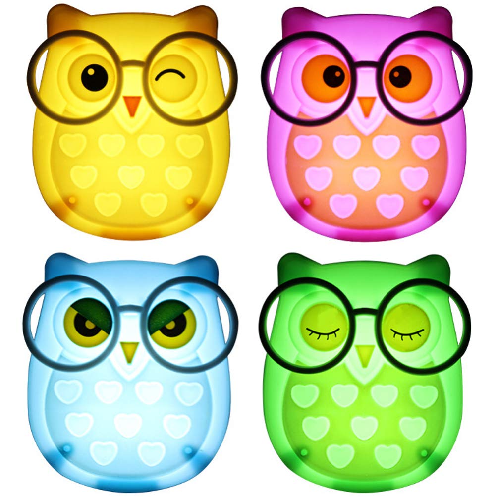 Uonlytech LED Owl Night Light for Kids - 2 Pack Auto Sensor Wall Lamp, Cute Baby Owl Shaped Night Light for Nursery, Bedroom, Hallway - Perfect Sleep Aid & Decorative Lighting for Children's Rooms
