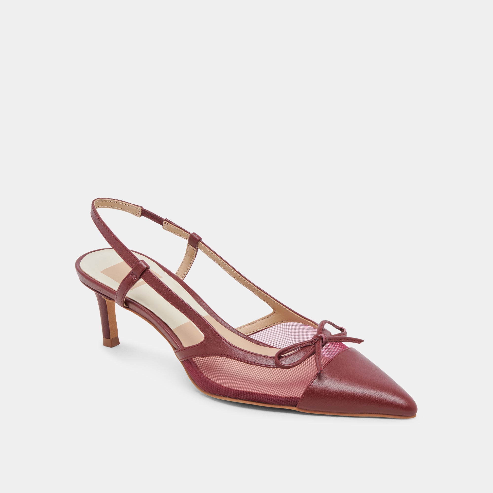 KANDI Women's Maroon Mesh High Heels - Stylish & Comfortable Dress Shoes for Parties, Weddings & Evening Events