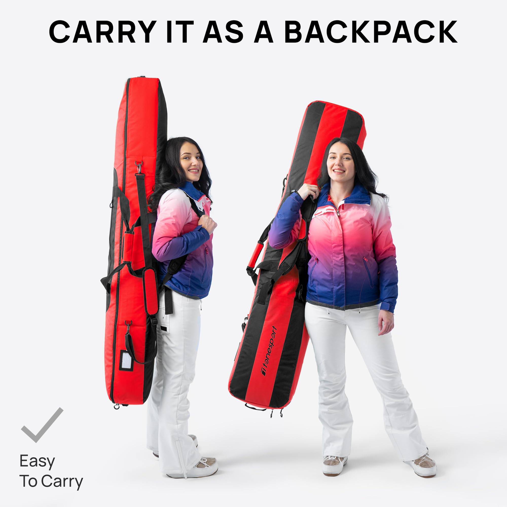 **Padded Waterproof Snowboard Travel Bag for Airplanes - Up to 165cm (65in) - Durable & Protective Snowboarding Gear for Flying - Perfect for Ski Trips & Winter Vacations**