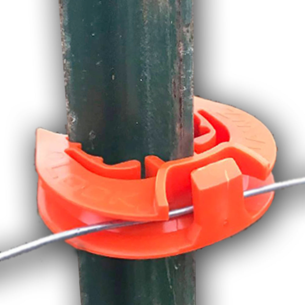 LockJawz (25 Pack) Electric Fence T Post Insulators - Heavy Duty Plastic Insulators for Livestock Fencing, Farm & Ranch Use - Perfect for Electric Fence Installation on Wooden or Metal T-Posts