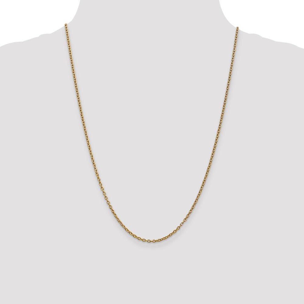 14K Yellow Gold Solid Link Chain Necklace - Elegant for Daily Wear