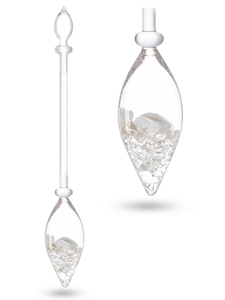 VitaJuwel LUNA Gemstone Vial with Moonstone & Clear Quartz - Enhance Intuition, Empathy & Femininity | Energy Infused Water Bottle for Meditation, Yoga & Spiritual Wellness