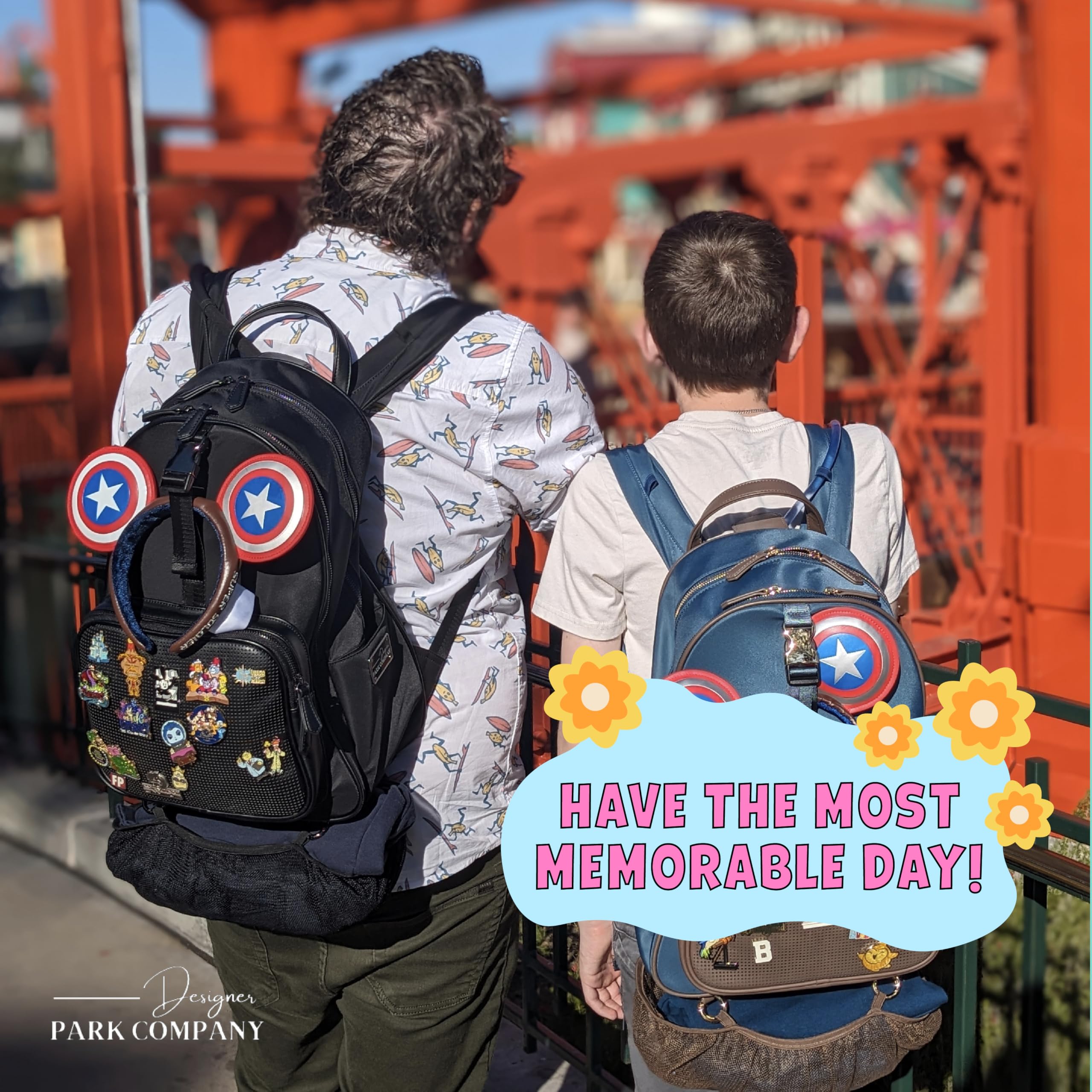 Premium Master Gracey Leather Backpack for Boys & Girls - Adjustable Straps, Hydration Kit & Locking Pins - Durable Travel & Theme Park Backpack - Onyx Black - Perfect for School, Hiking, Disney Trips & Daily Adventures
