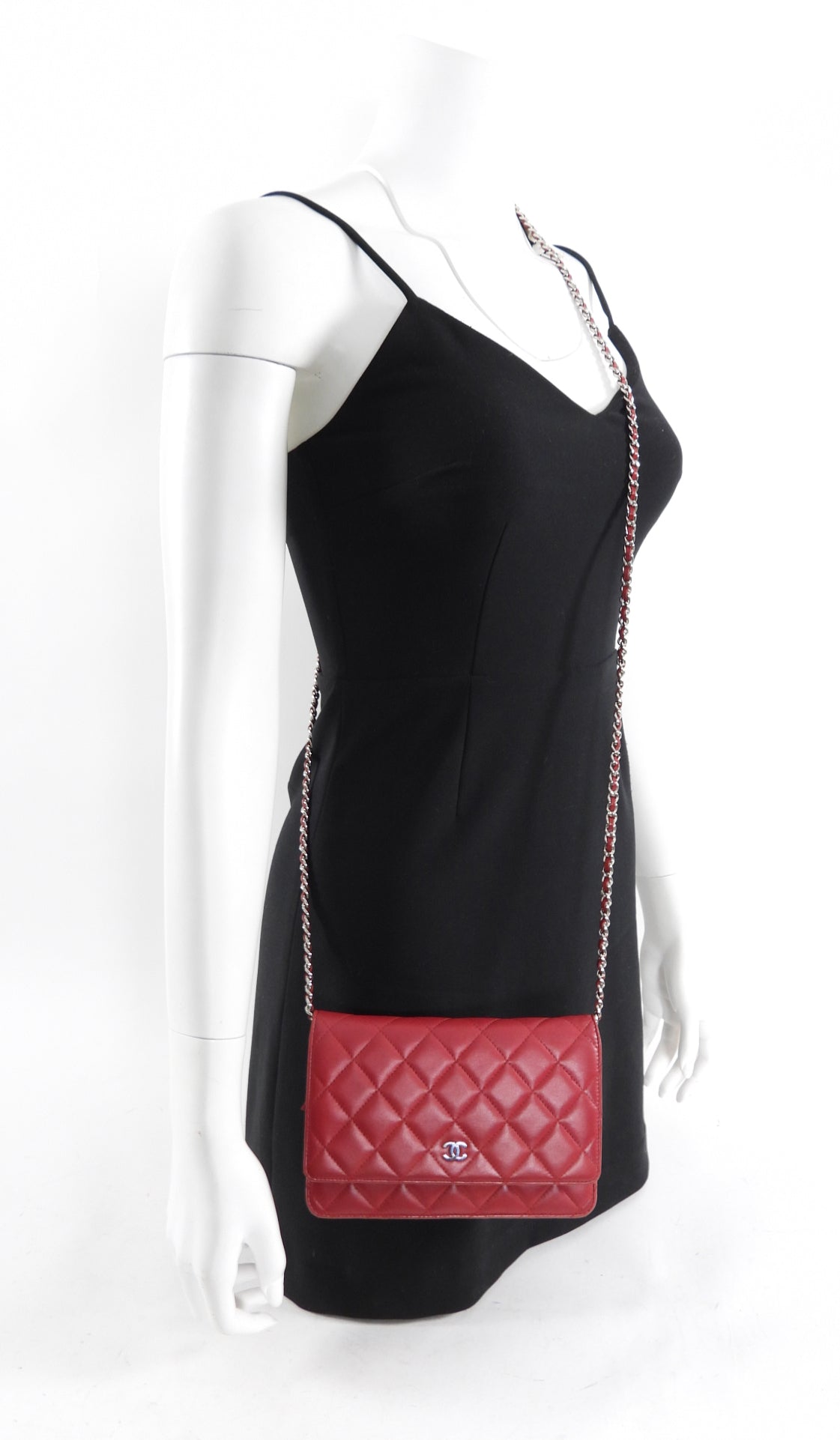 Chanel Red Calfskin Leather Quilted Timeless Wallet on Chain WOC - Luxury Designer Crossbody Bag for Women, Perfect for Evening Parties & Daily Use