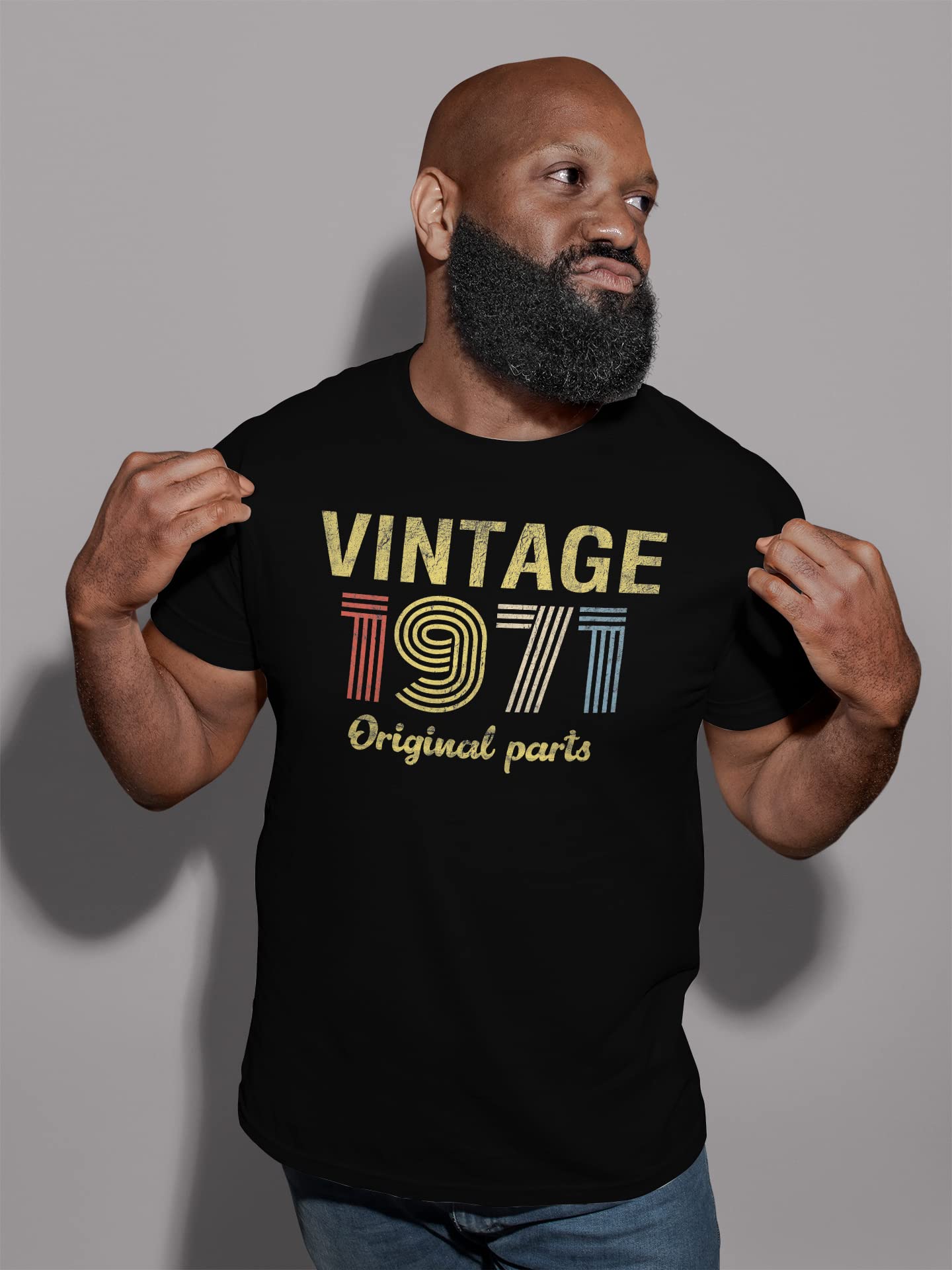 1971 Vintage Original Parts 54th Birthday Gift for Men - Retro T-Shirt - Perfect for 54th Birthday Celebrations, Father's Day & Nostalgic Gift Giving