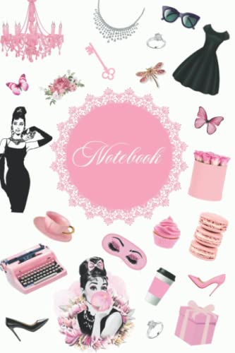 Breakfast at Tiffany's Themed Notebook - 6x9 Inch, 120 Pages, Pink Cover with Glossy Finish - Perfect for Journaling, Note Taking, Gift Giving & Book Lovers