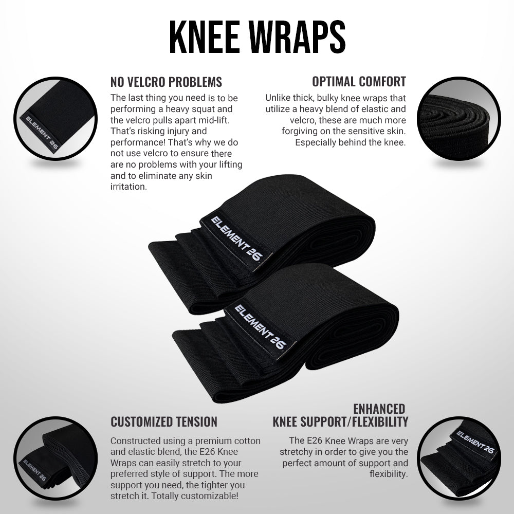 Best Knee Wraps for Weightlifting & Powerlifting - Support & Compression for Squats, Deadlifts & CrossFit - Ideal for Gym, Workouts & Injury Prevention