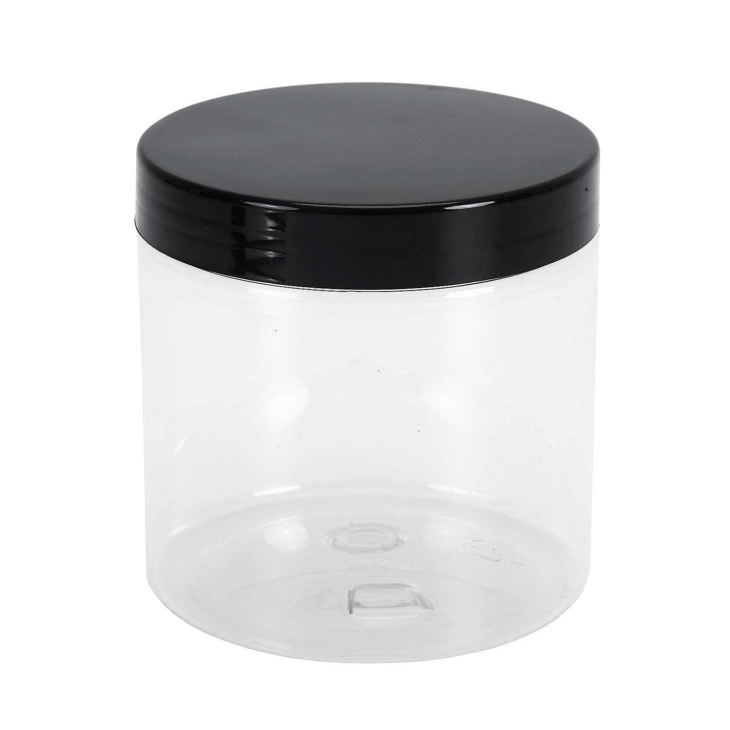 Lawei 12 Pack 16 Oz Clear Plastic Jars with Black Screw Lids - Airtight PET Food Storage Containers for Dry Food, Spices, Nuts, Candy & Honey - Perfect for Kitchen Pantry Organization & Bulk Food Storage