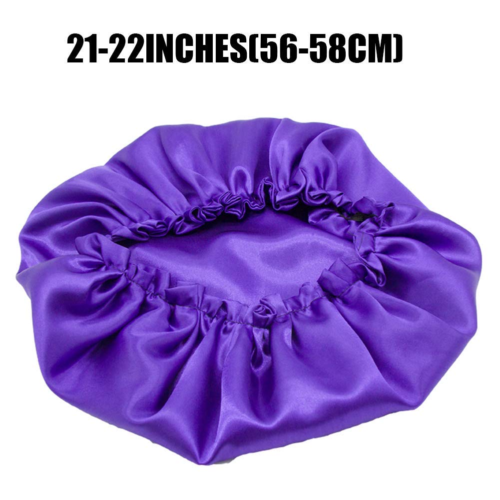 DEHMAN Adjustable Satin Sleep Cap for Women - Double Layered Reversible Hair Bonnet for Protective Sleep Hairstyles | Soft & Breathable Satin Hair Cap to Prevent Frizz & Breakage | Perfect for Nighttime Hair Care, Travel & Home Use