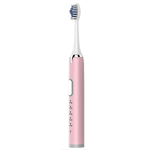 CactusAngui Electric Toothbrush D002 - Rechargeable Waterproof Toothbrush with 5 Cleaning Modes, Powerful Deep Cleaning for Teeth & Gums - Perfect for Home & Travel Use (Pink)