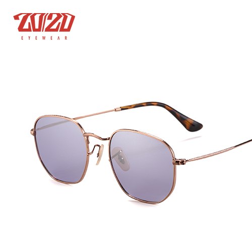 20/20 Polarized Square Metal Unisex Sunglasses - UV400 Protection, Lightweight & Durable Frame - Perfect for Driving, Outdoor Sports & Beach Vacations