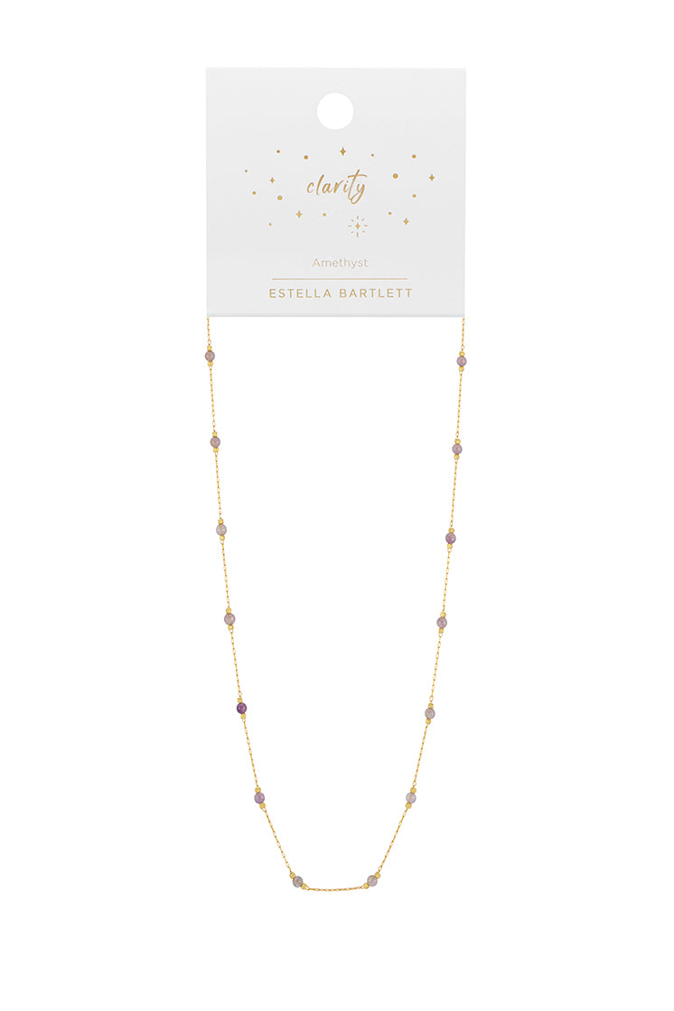Natural Amethyst Gemstone Bead Necklace for Women - Healing Crystal Jewelry for Stress Relief & Positive Energy - Perfect for Meditation, Yoga & Spiritual Wellness
