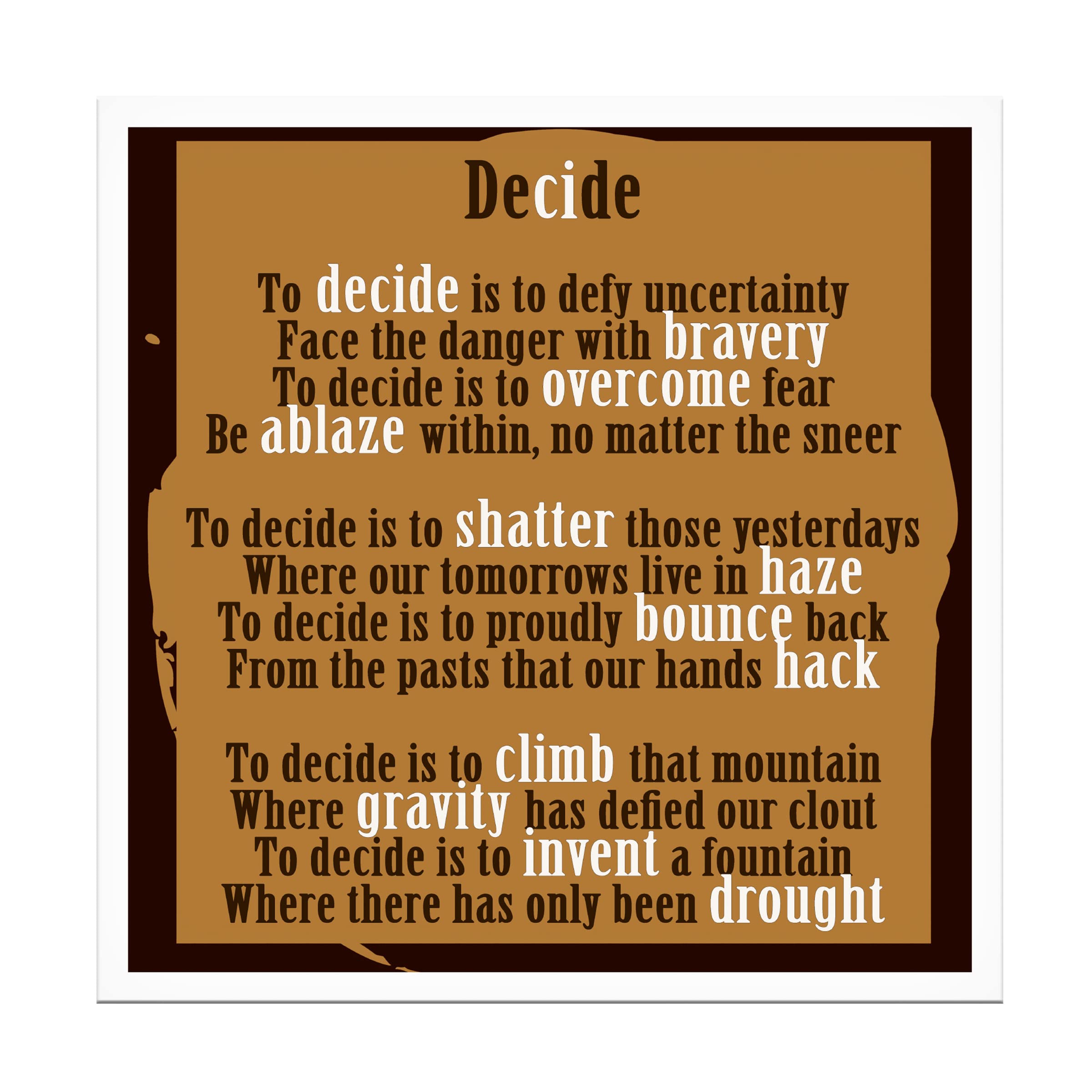 Trademark Fine Art 'Decision Word Art' Canvas Print by Richard Homawoo - Motivational Wall Decor for Home, Office & Gifts