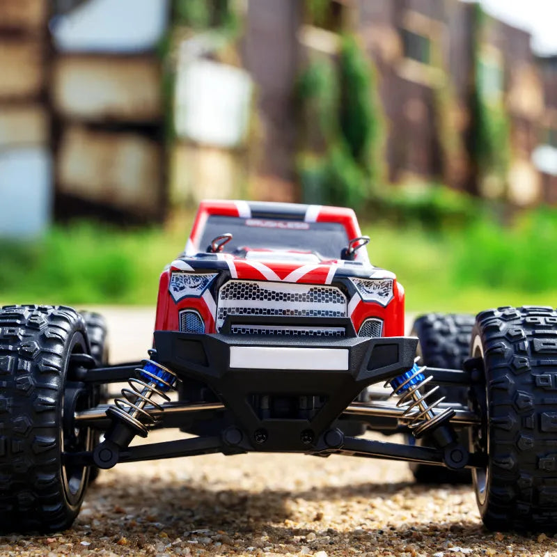 JJRC C8811 1/20 Scale RC Car - 4WD High Speed 40km/h Off Road Climbing Truck with Brushless Motor, LED Lights (Black/Red) - Ready to Run for Outdoor Racing & Backyard Adventure
