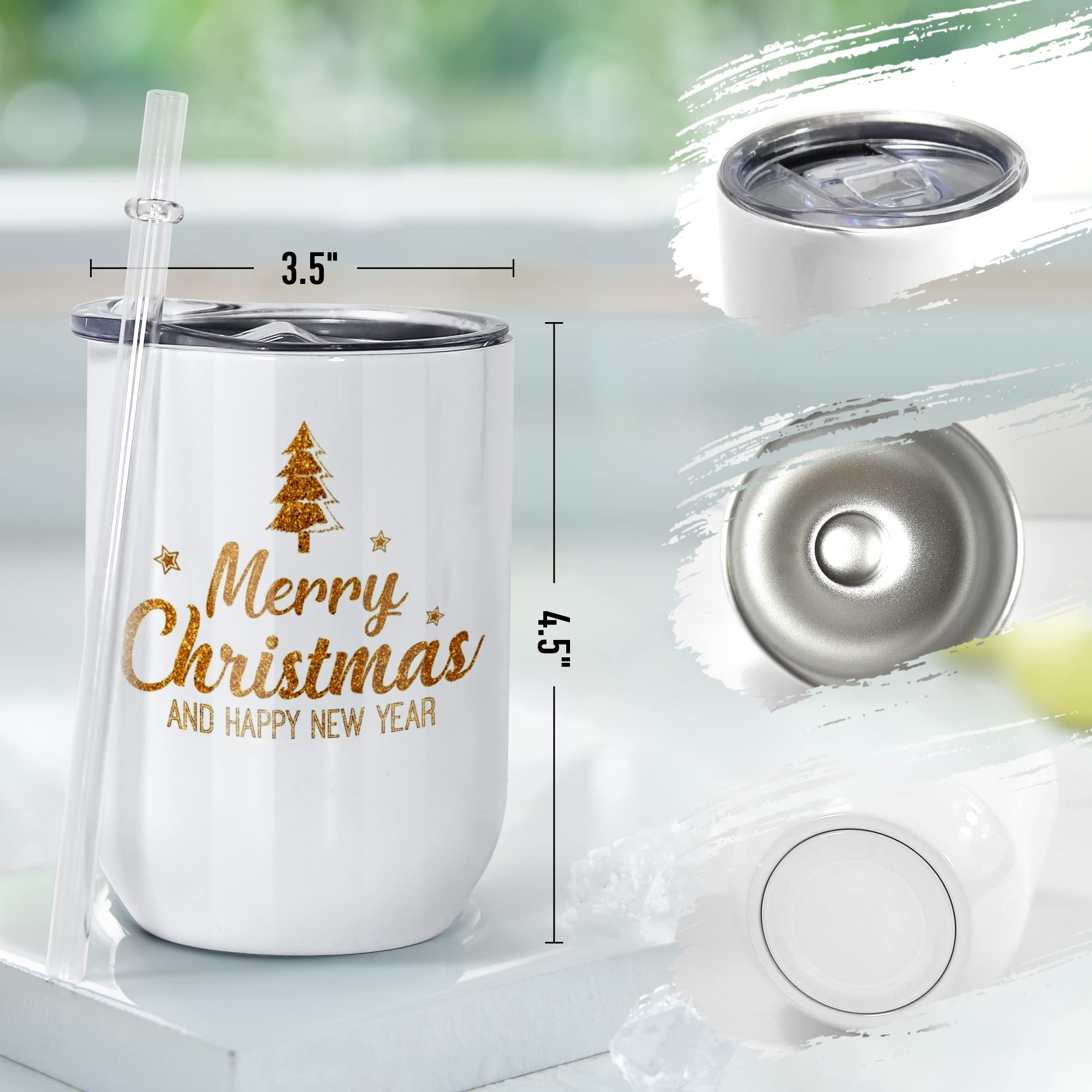 50-Pack AGH 12oz Stainless Steel Sublimation Wine Tumblers with Lids - Insulated Stemless Wine Glasses for Women, Perfect for Parties, Weddings & Personalized Gifts